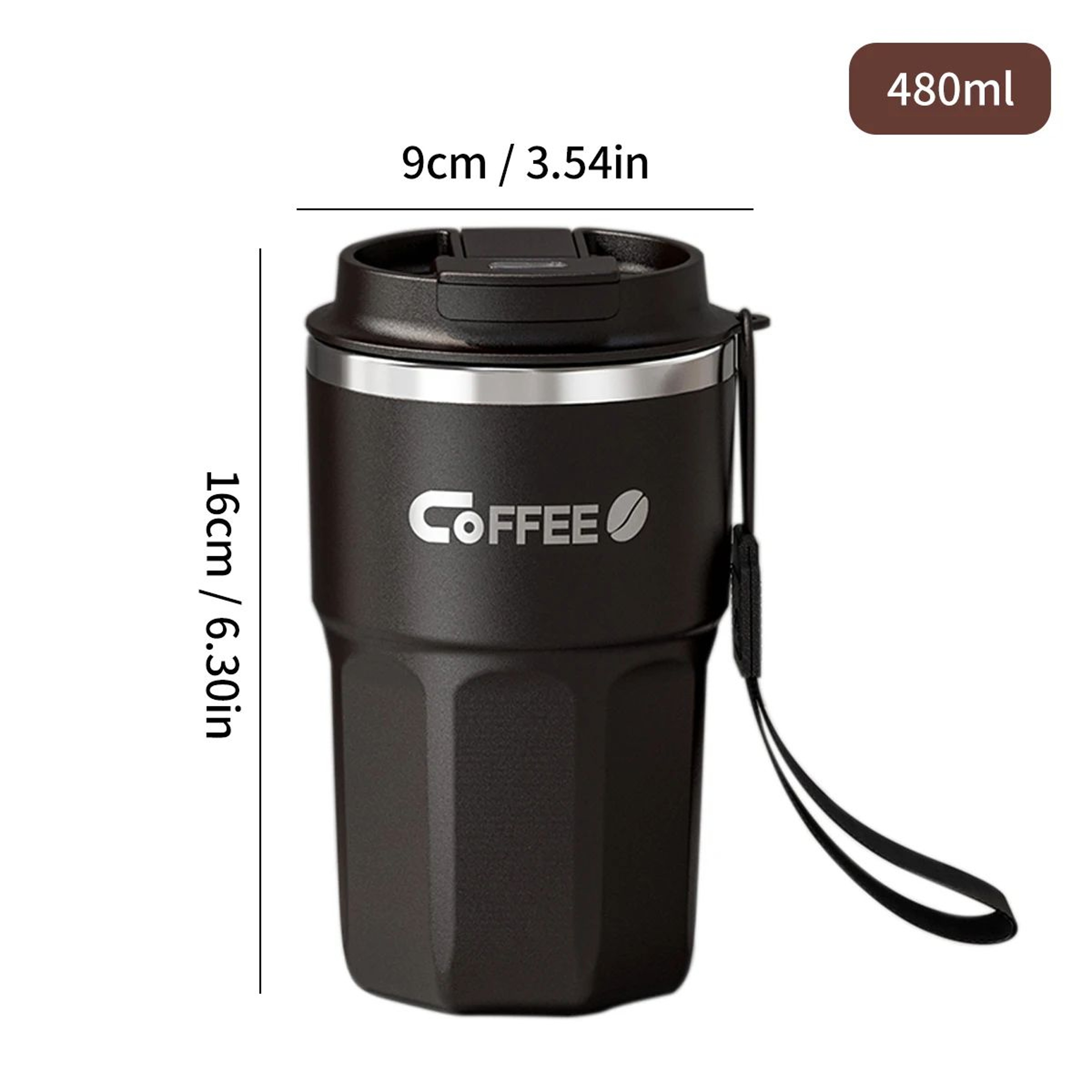 WORTHBUY 304 Stainless Steel Insulated Coffee Mug With Lid  Handle  Double Wall Reusable Travel Cup 7