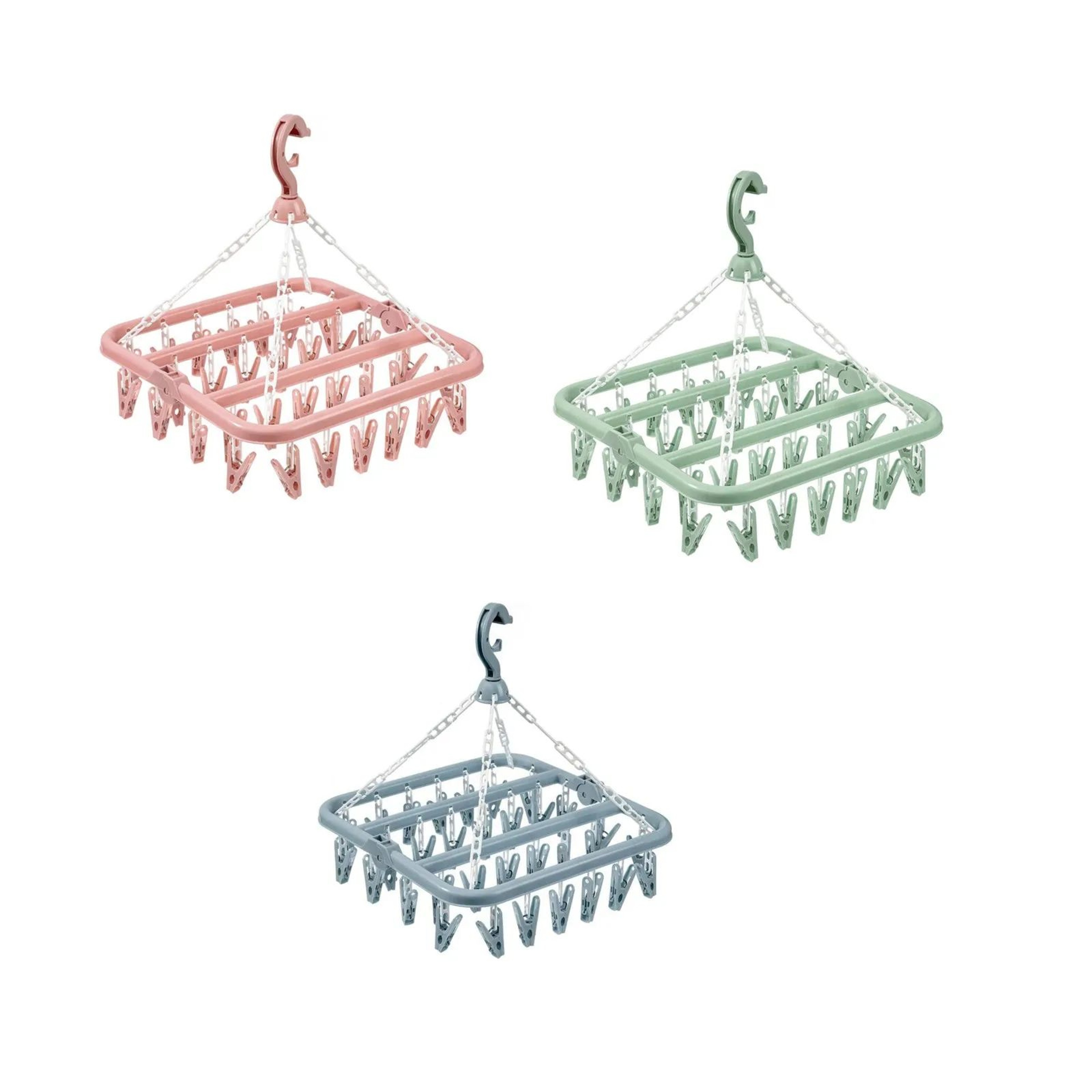 32Clip Foldable Drip Hanger Drying Rack With Rotating Hook 12