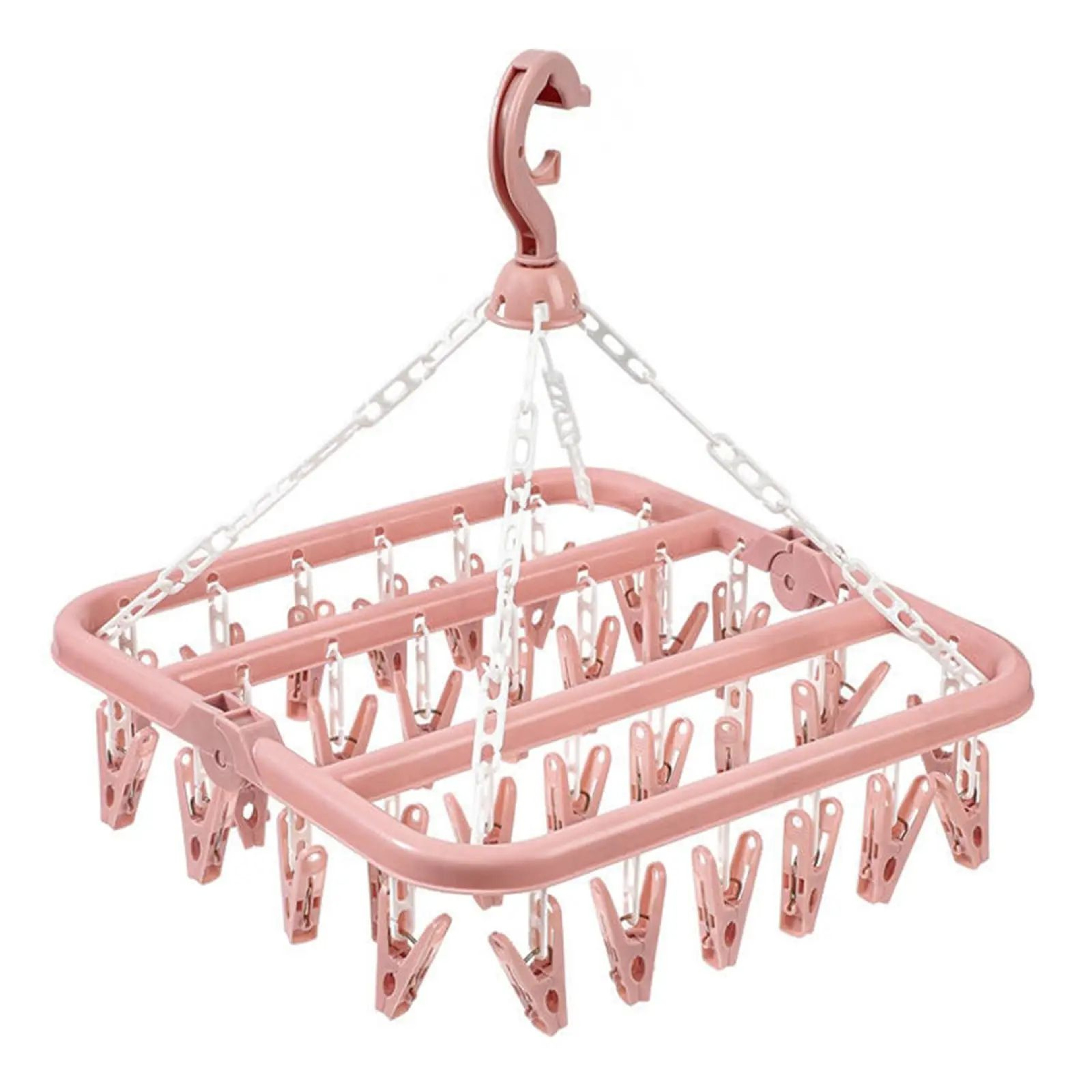 32Clip Foldable Drip Hanger Drying Rack With Rotating Hook 6