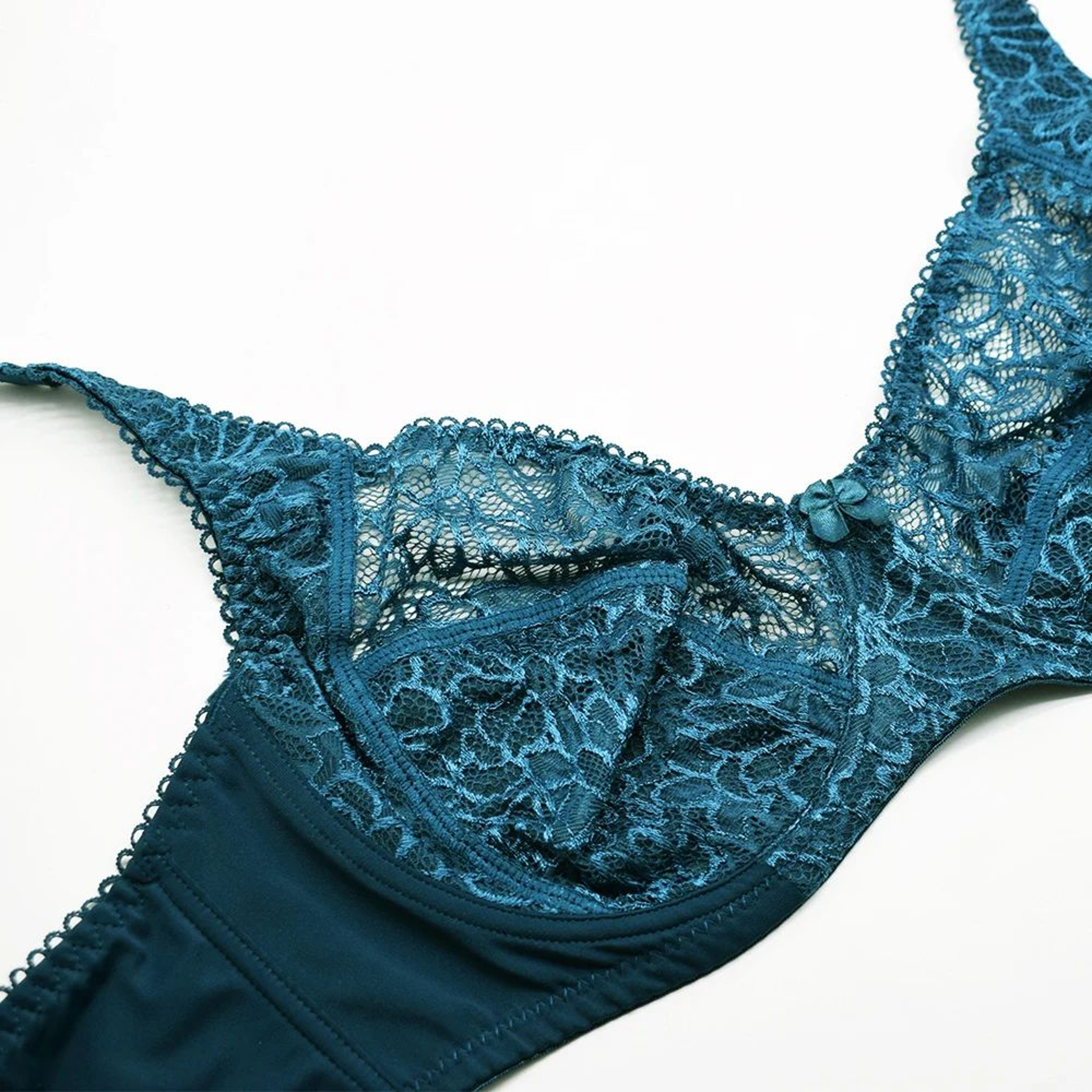 SheerSculpt Deep V Lace Underwire Bra  UltraThin Plus Size Unlined Lingerie BF Cups 0