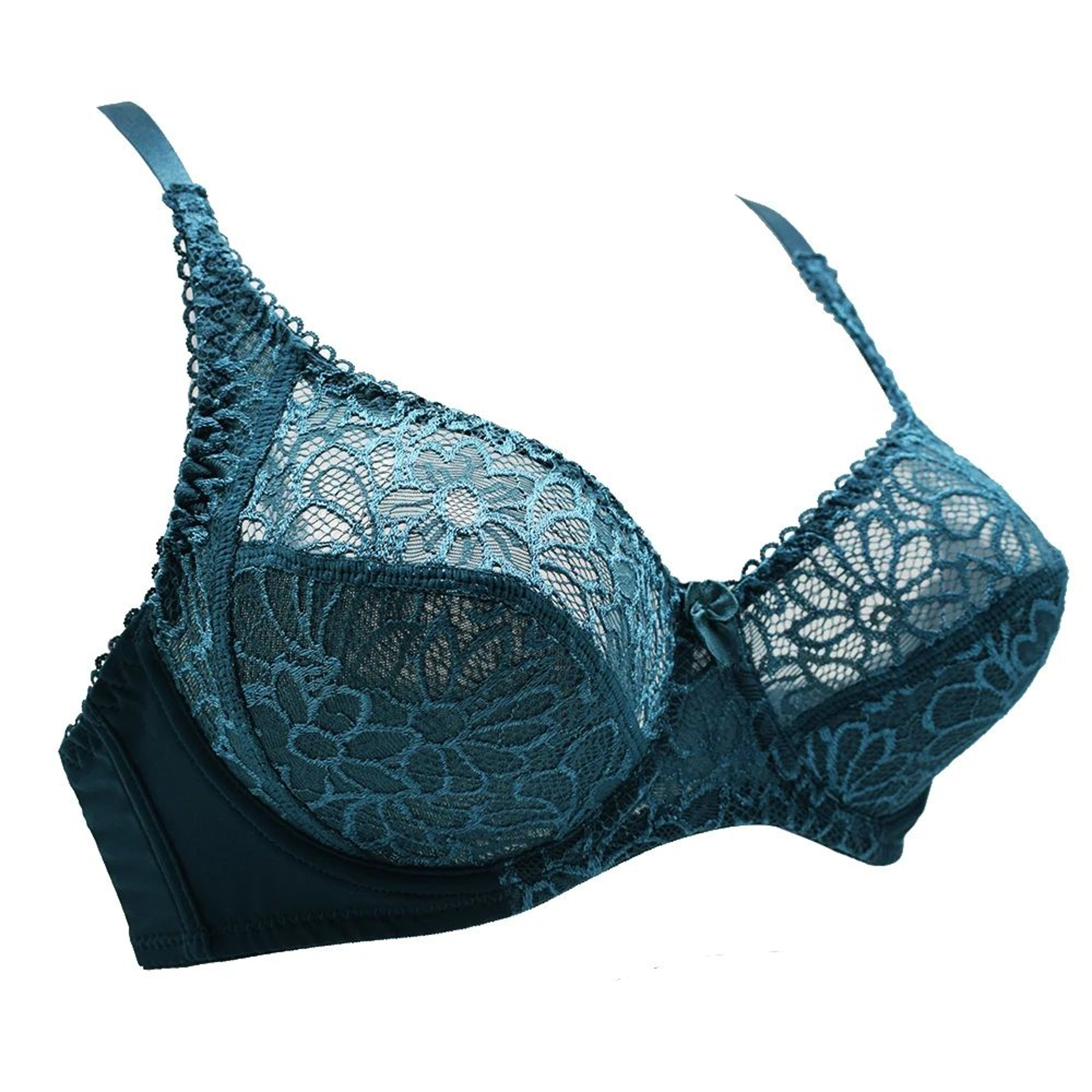 SheerSculpt Deep V Lace Underwire Bra  UltraThin Plus Size Unlined Lingerie BF Cups 4