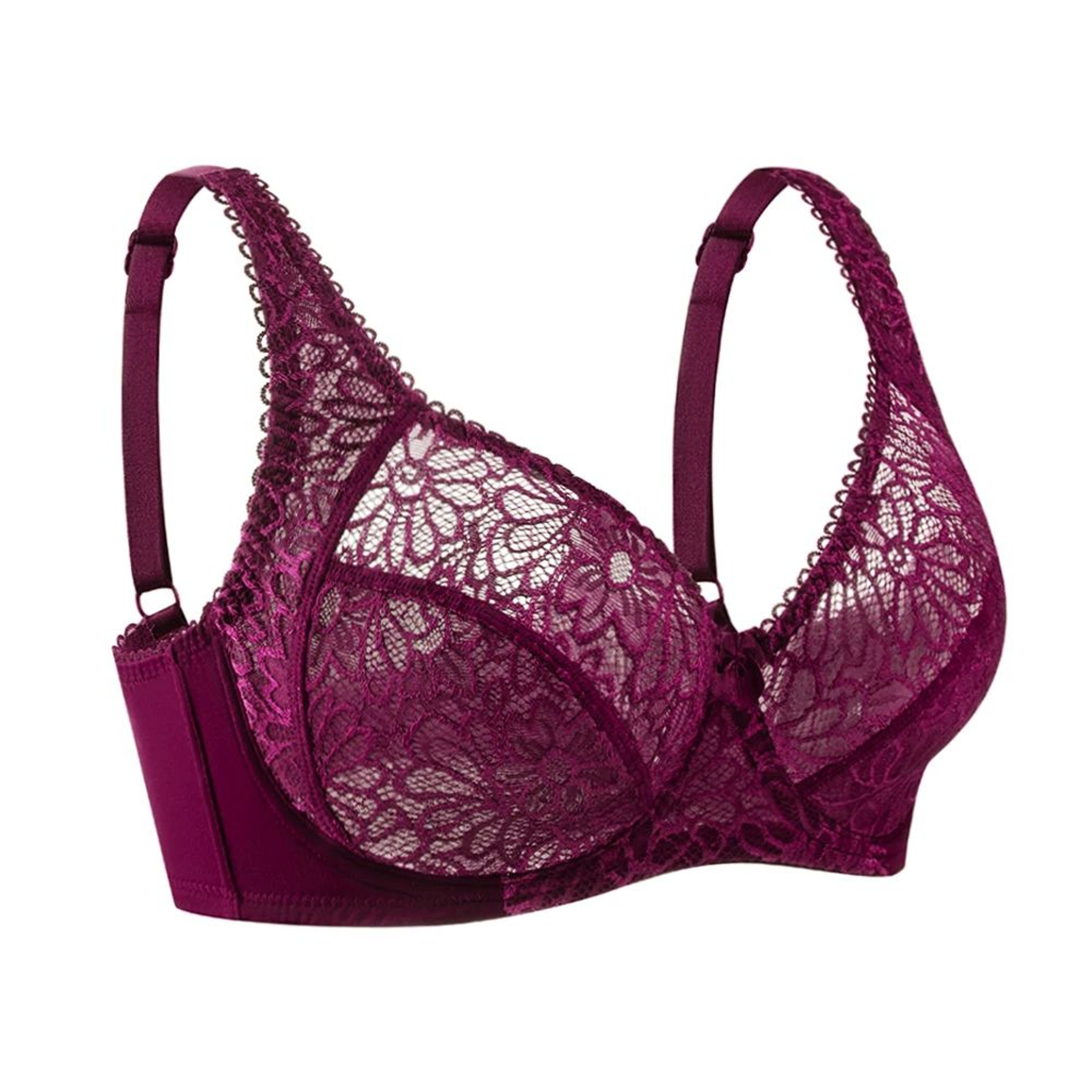 SheerSculpt Deep V Lace Underwire Bra  UltraThin Plus Size Unlined Lingerie BF Cups 7
