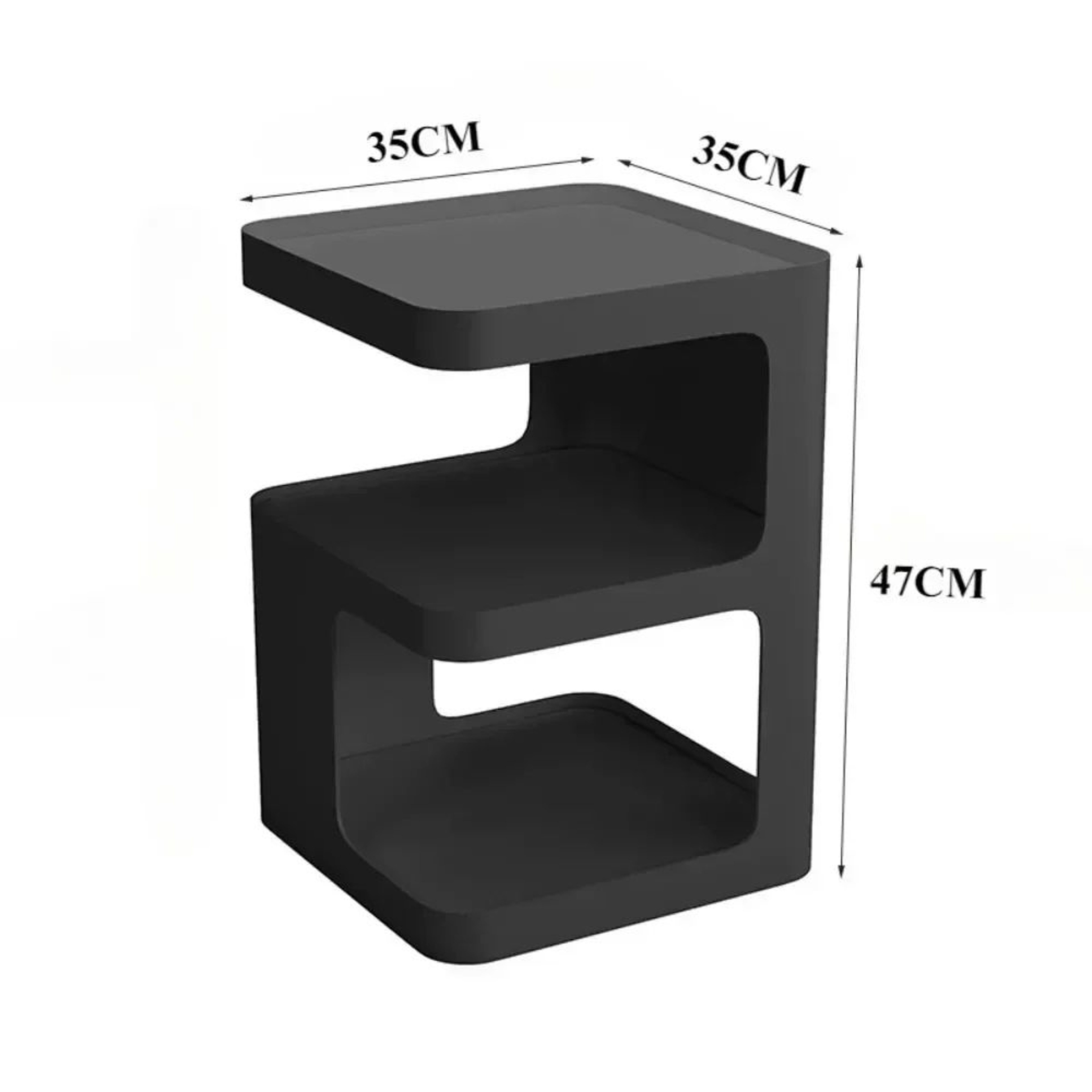 NumiCurve ABS Modern Side Table  Light Luxury Sofa End Table  Creative Bedside Storage Shelf 5