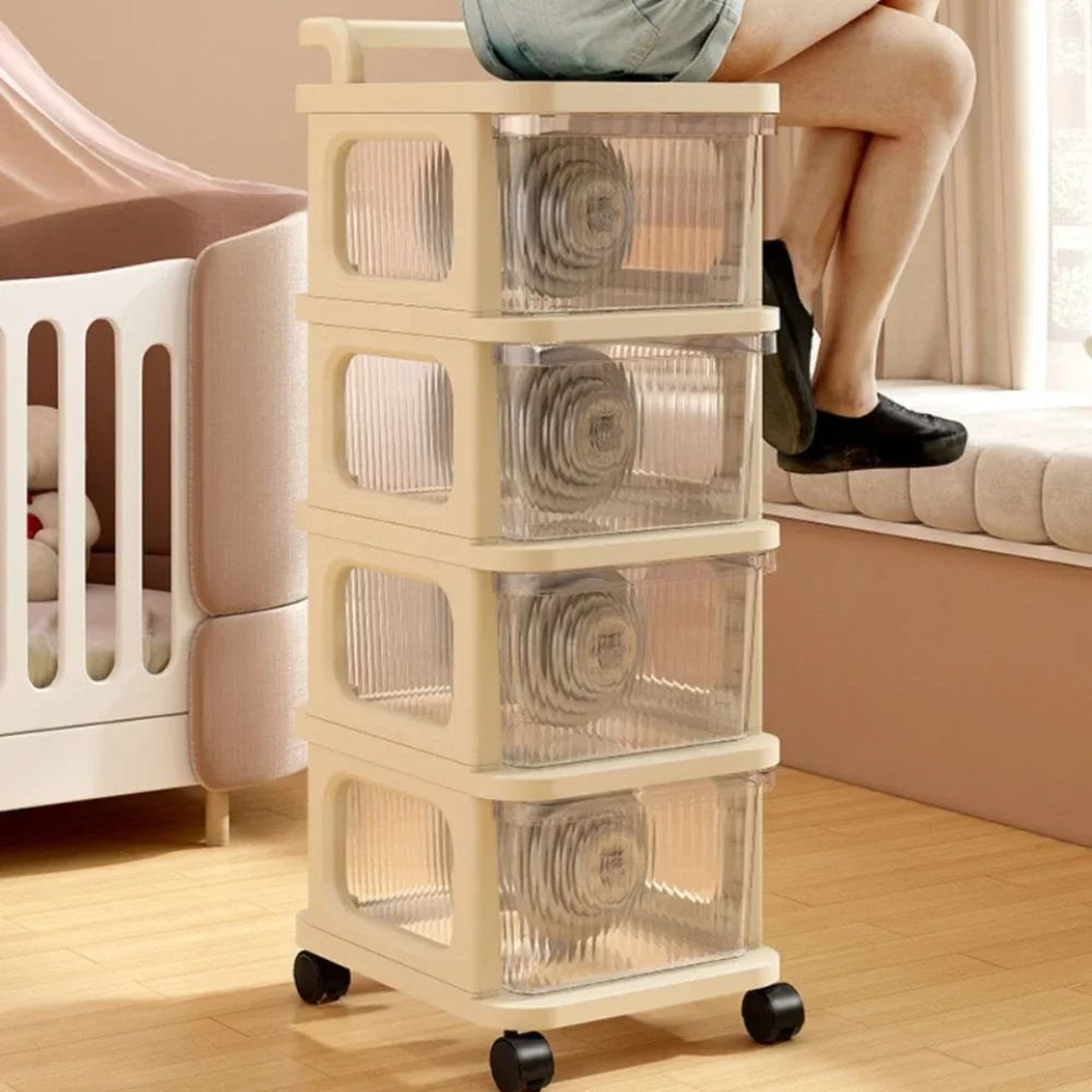 ClearGlide MultiTier Transparent Rolling Storage Cart  Acrylic Style Drawer Snack  Toy Organizer 2