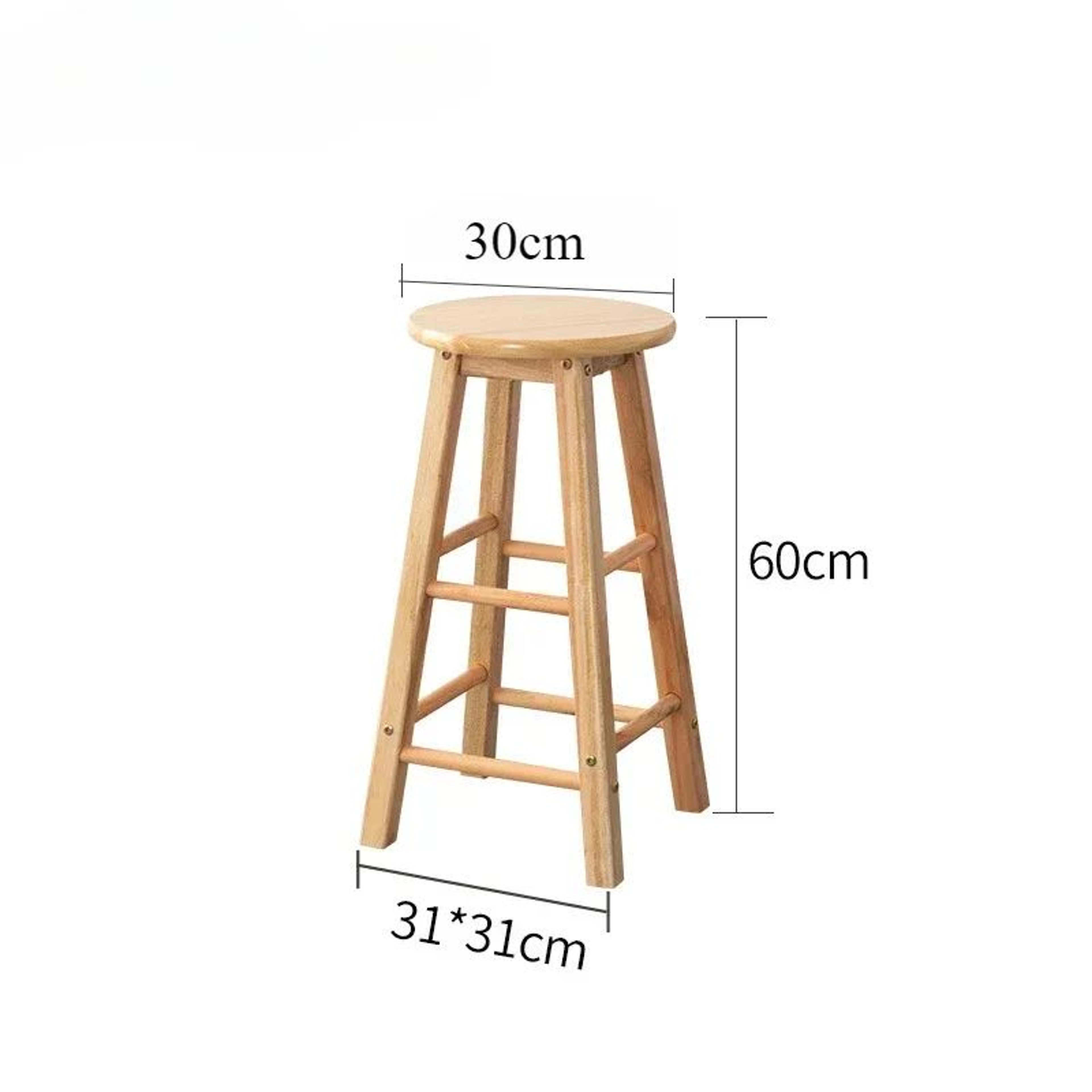 Nordic Solid Wood Bar Stool  Modern Minimalist Backless High Chair For Kitchen  Commercial Spaces 6