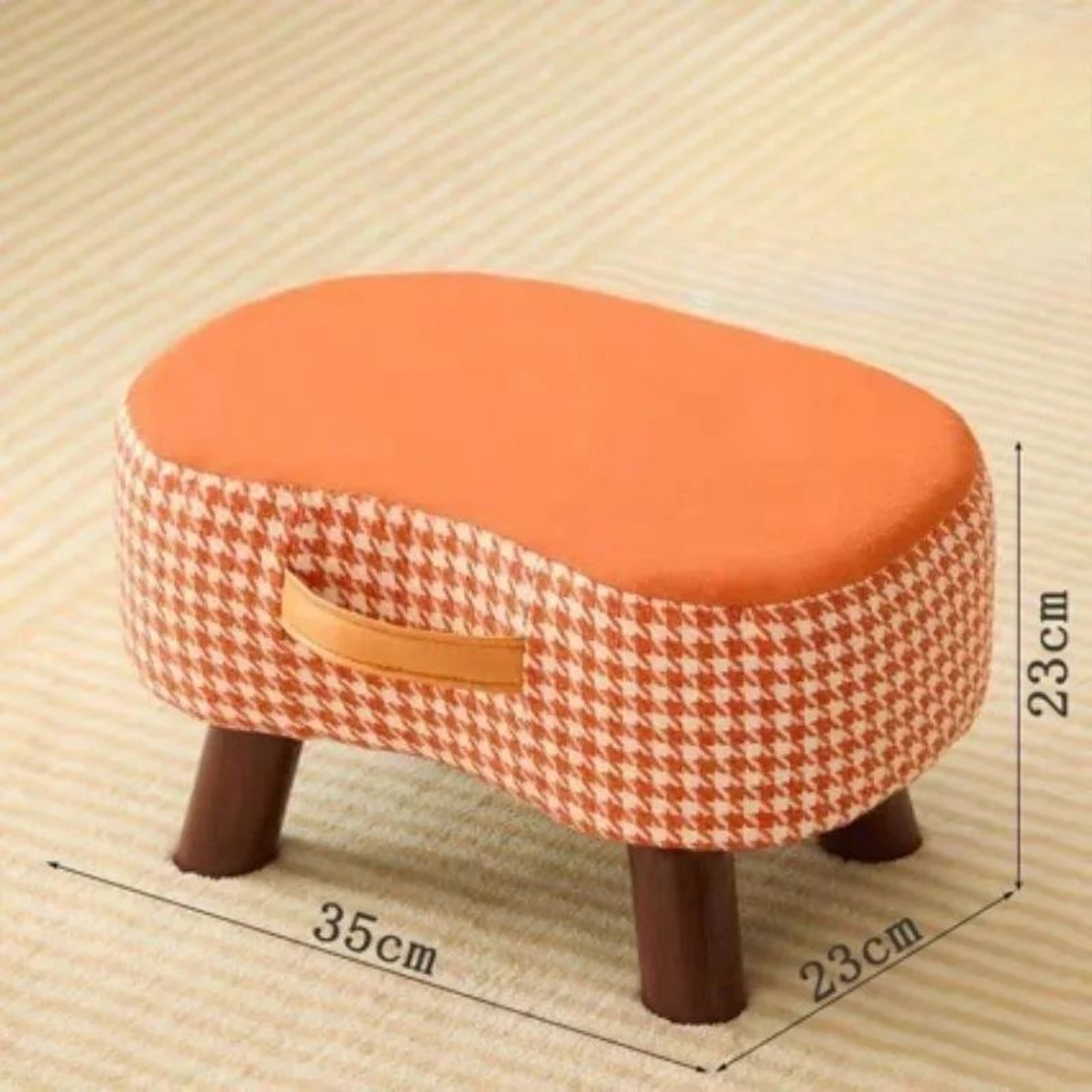 Minimalist Wooden Ottoman Stool  Cushioned Shoe Bench  Living Room Footrest 1
