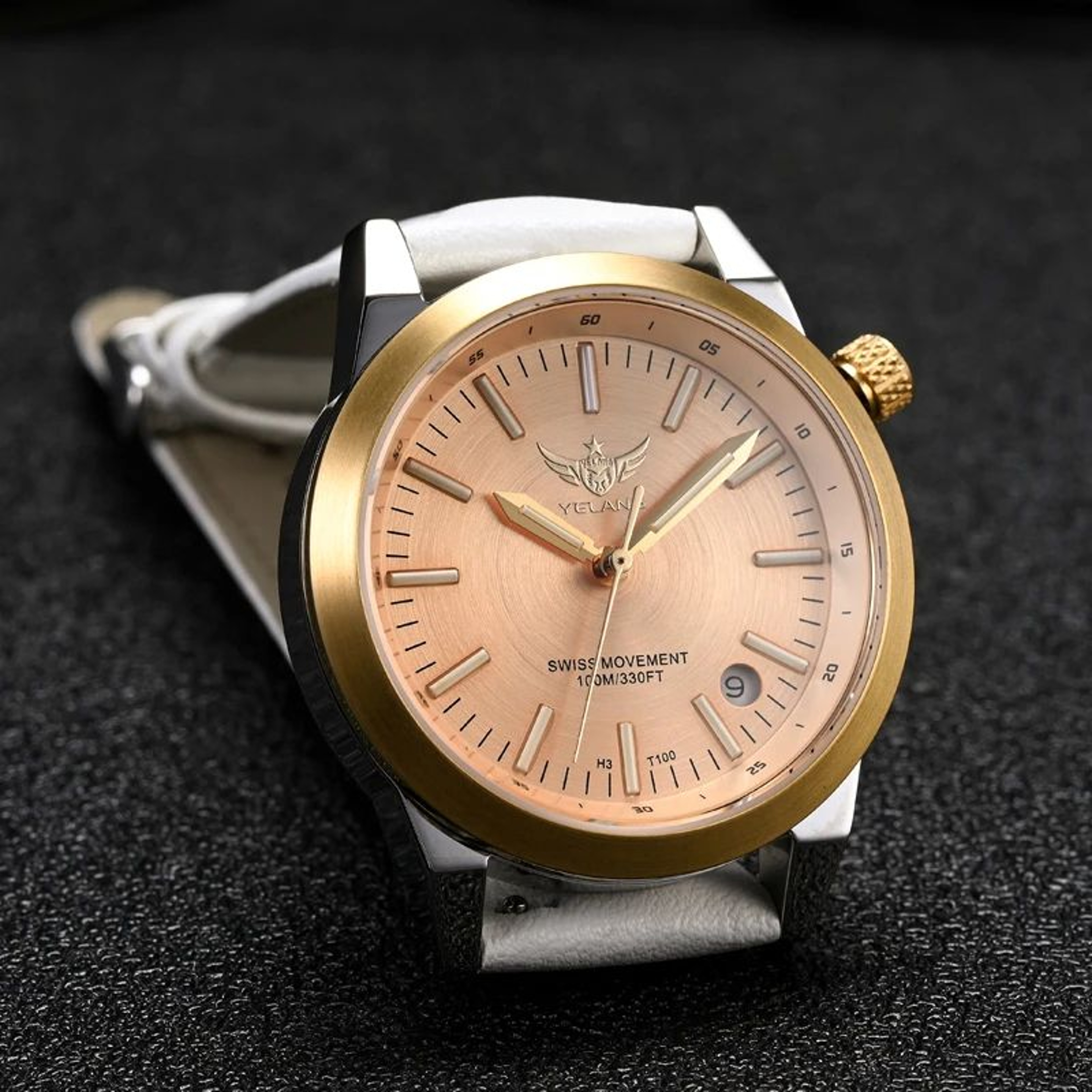 YELANG V1010 36MM Luxury Womens Sapphire Watch  10Bar Waterproof Swiss Quartz Stainless Steel Timep 5