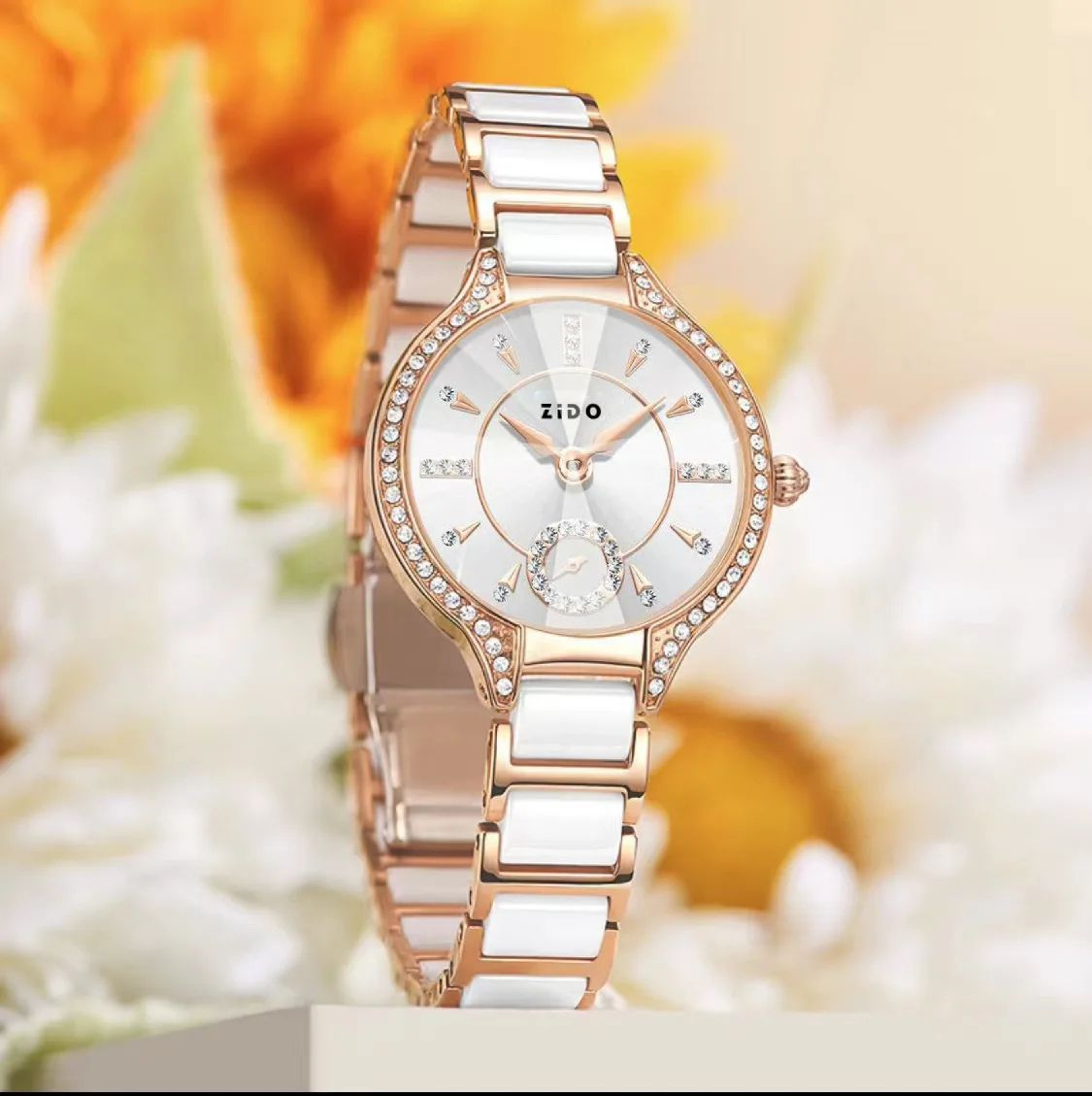 Retro Luxe Diamond Inlaid Womens Waterproof Stainless Steel Quartz Watch 3