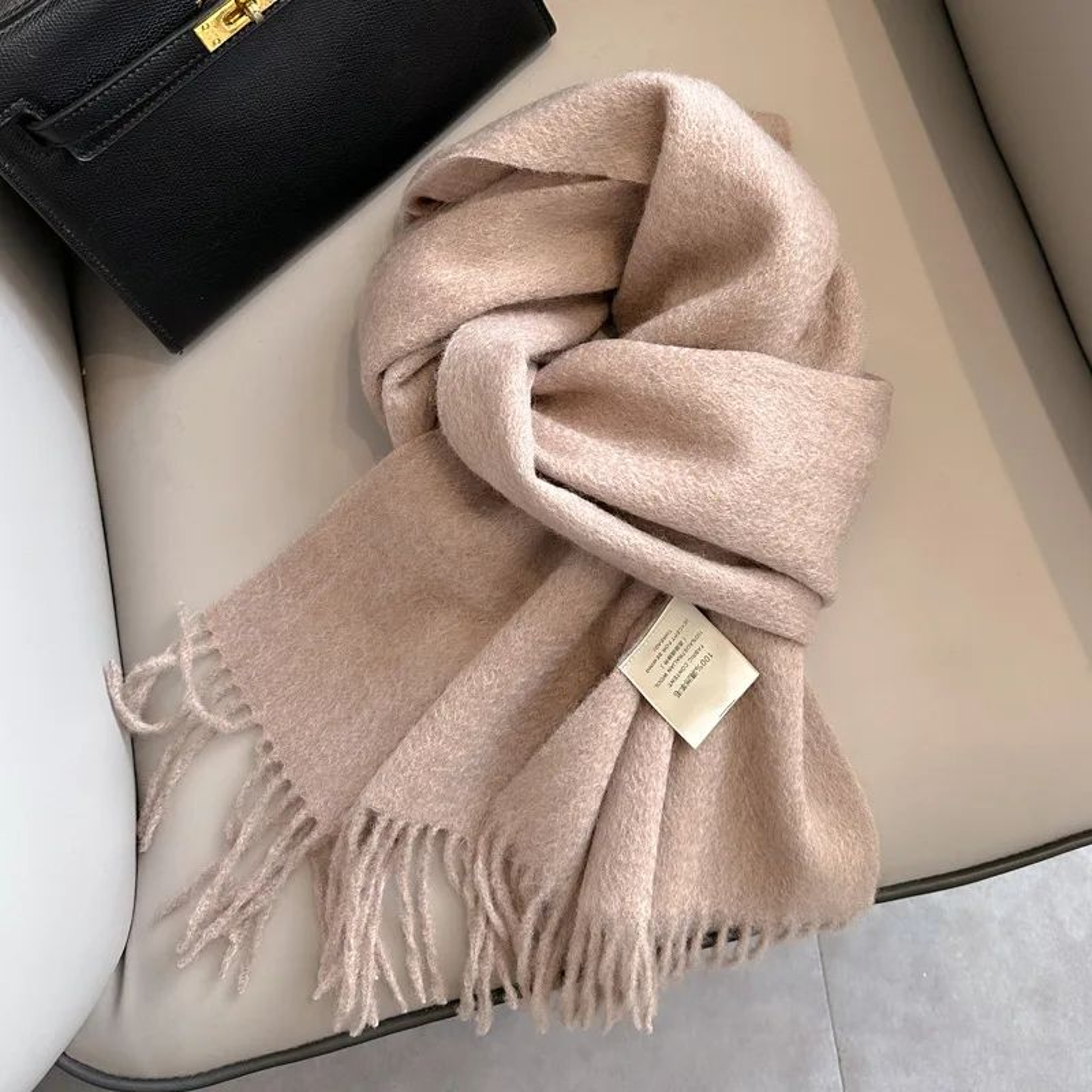 Premium 100 Wool Winter Narrow Scarf  28 Solid Colors Unisex Warm  ColdProof Wrap 9