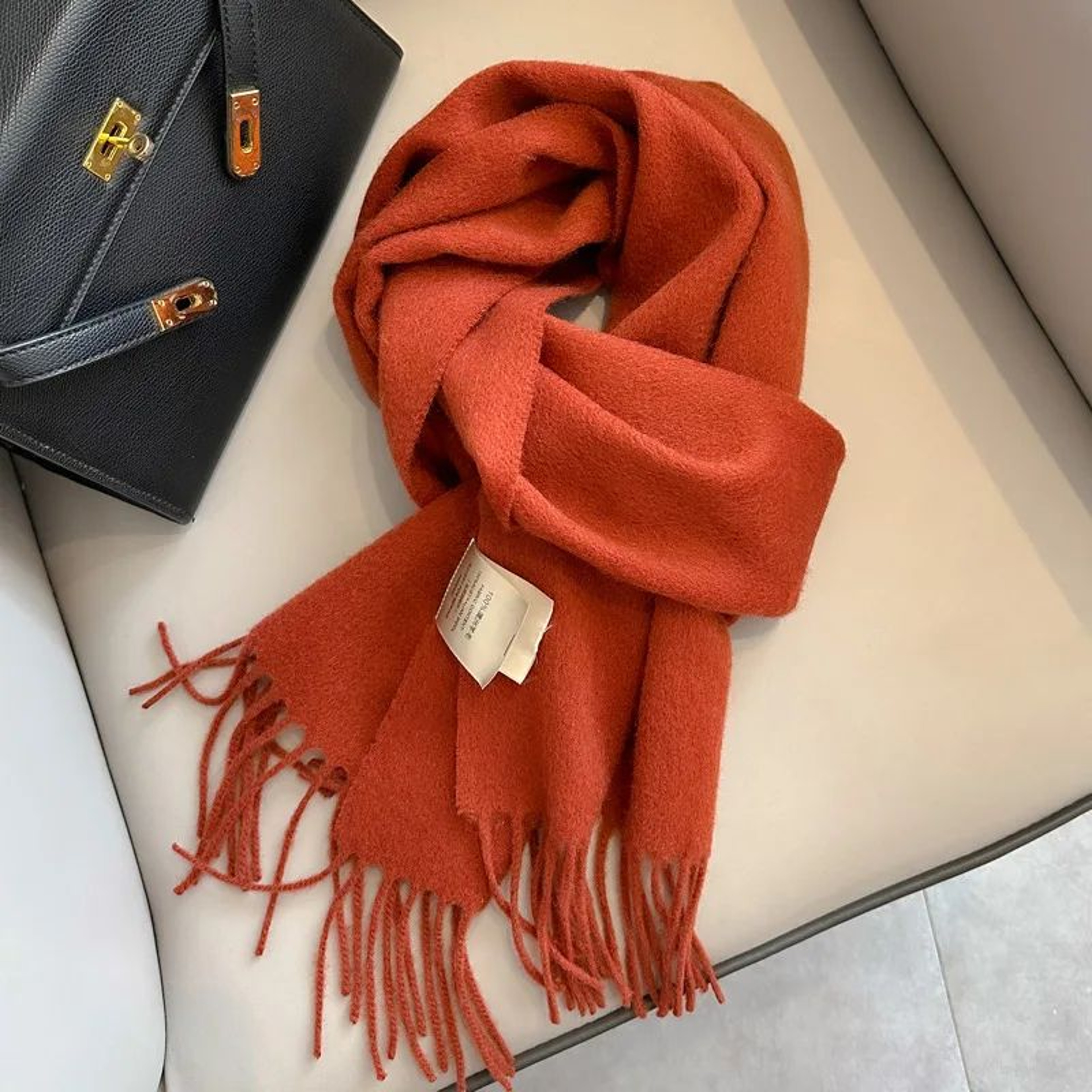 Premium 100 Wool Winter Narrow Scarf  28 Solid Colors Unisex Warm  ColdProof Wrap 16