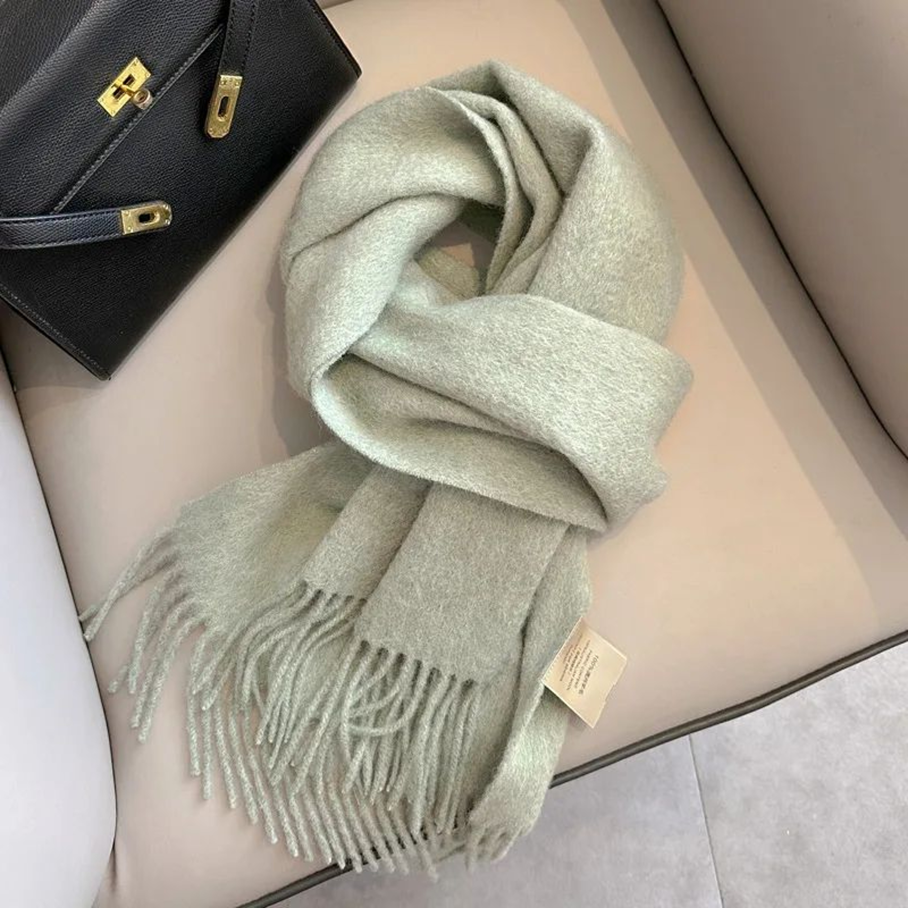 Premium 100 Wool Winter Narrow Scarf  28 Solid Colors Unisex Warm  ColdProof Wrap 17