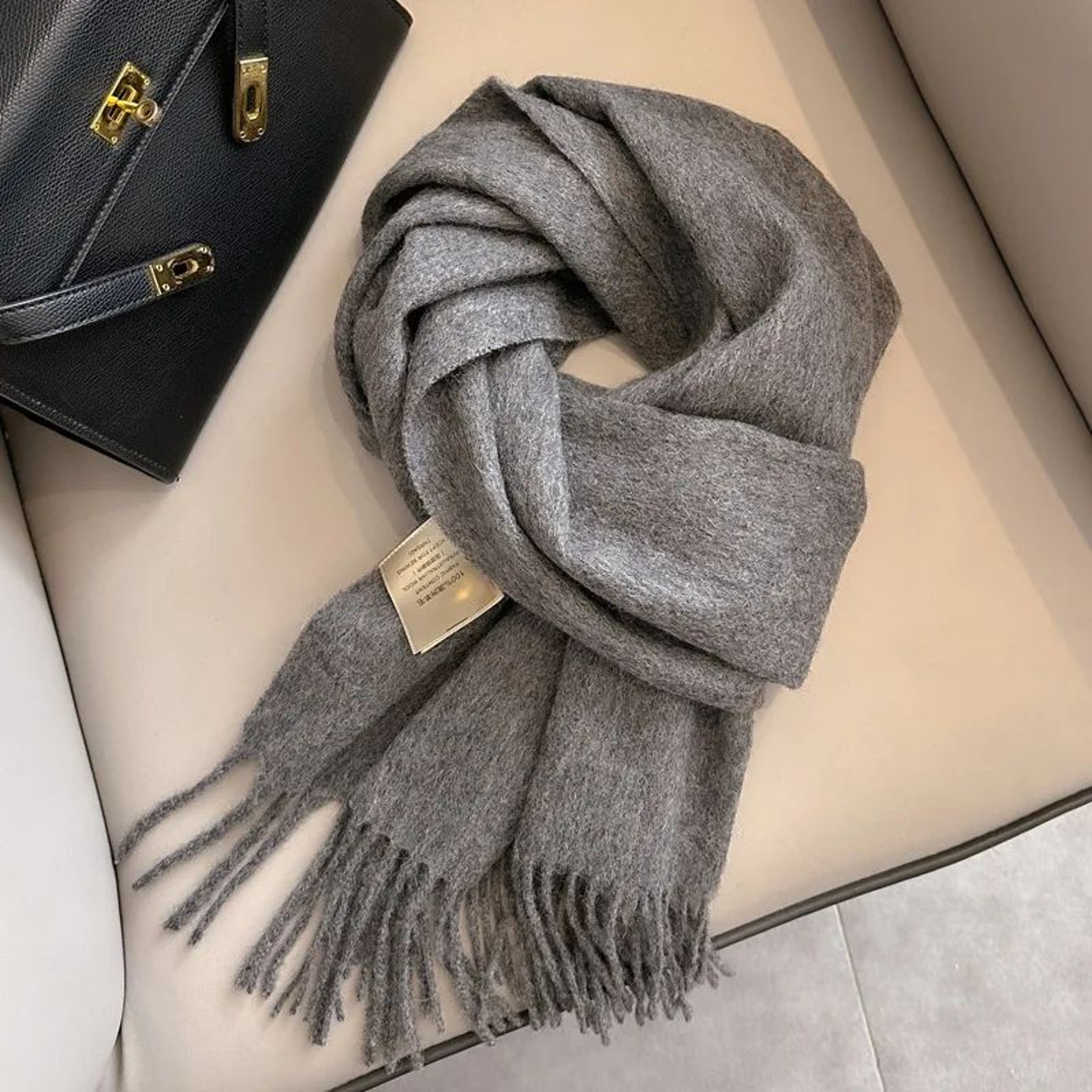 Premium 100% Wool Winter Narrow Scarf – 28 Solid Colors Unisex Warm & Cold-Proof Wrap – view 27
