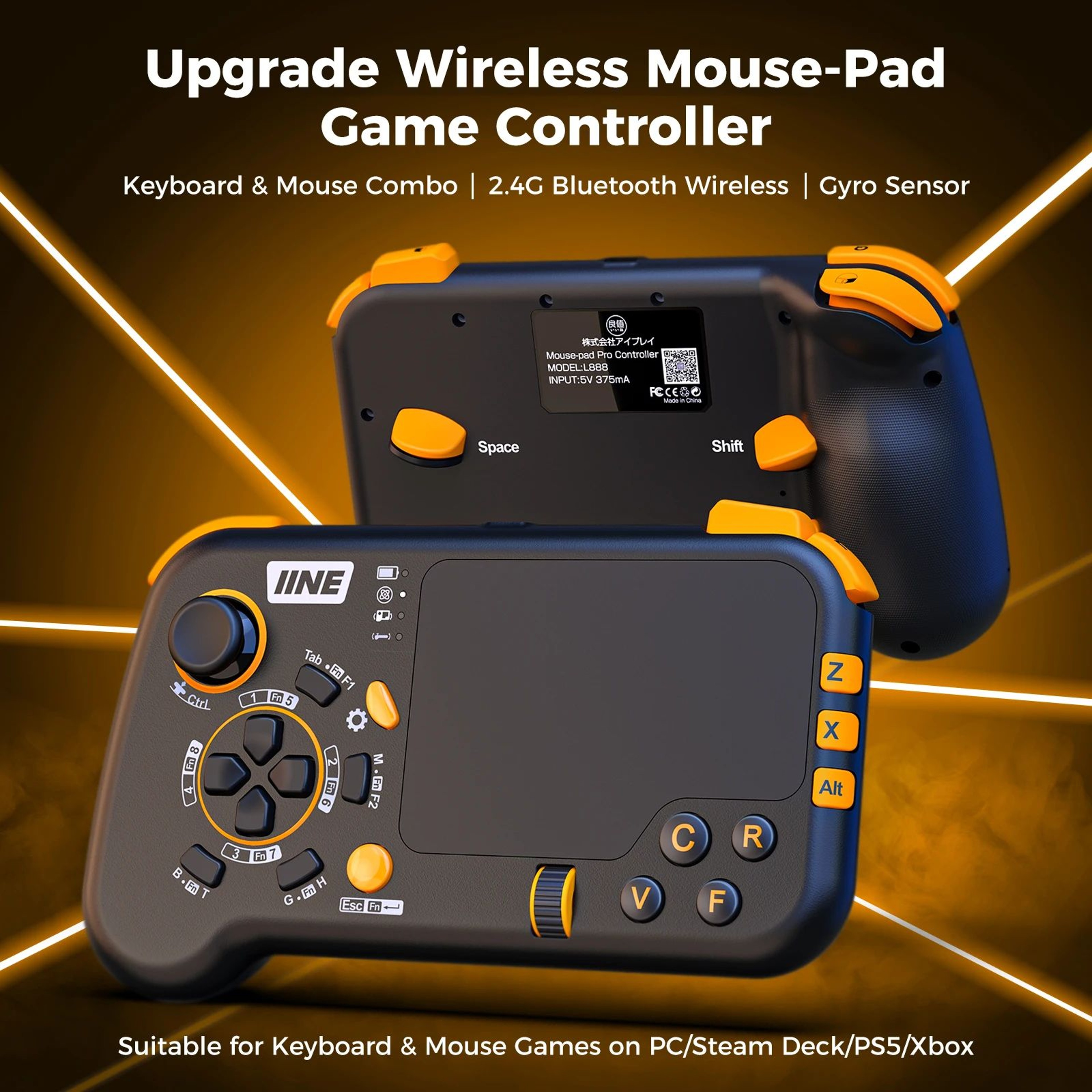 IINE AirTouch Wireless Keyboard  Mouse Gamepad  24G Touchpad Controller Combo For PC 1