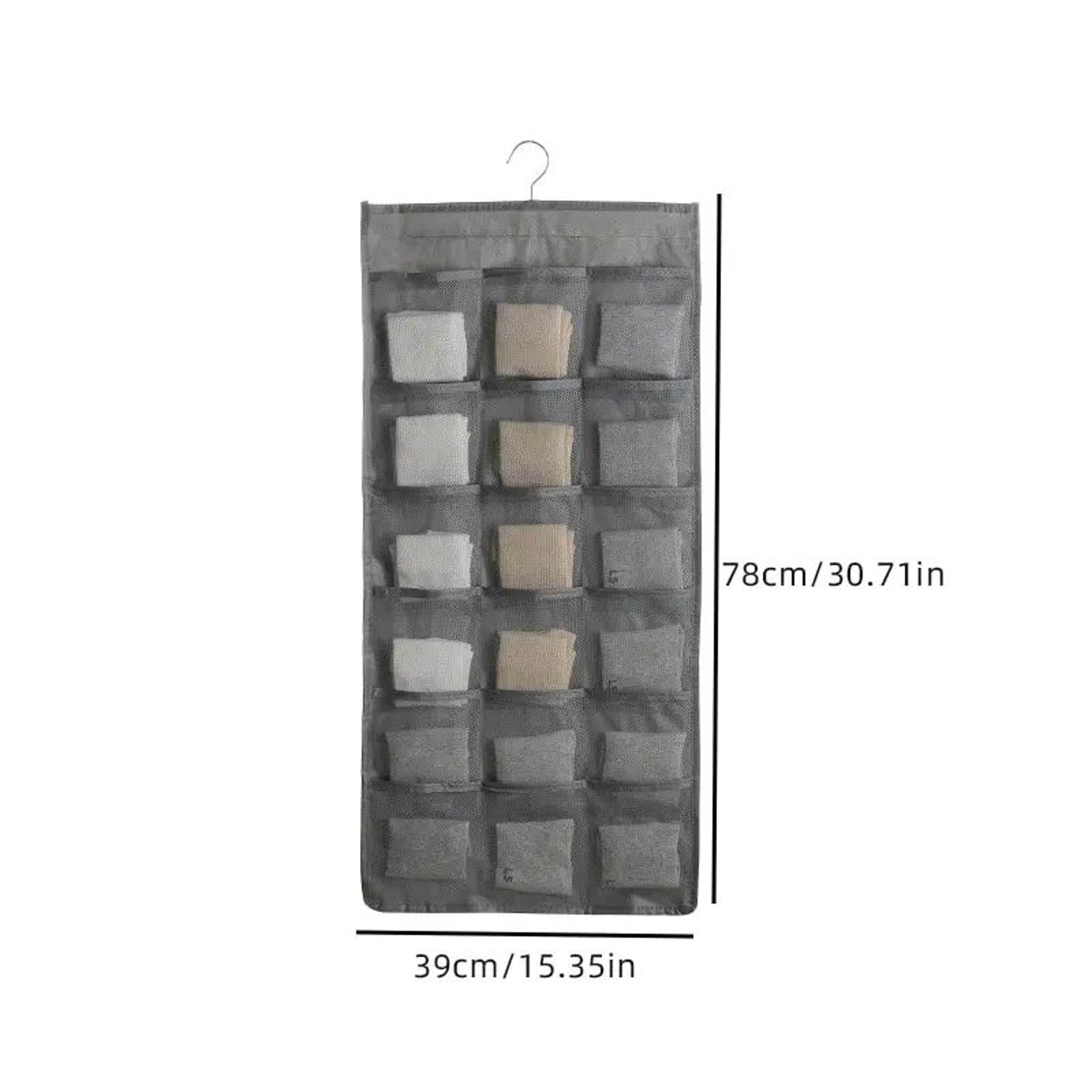 DualSpace DoubleSided Hanging Underwear Organizer  Foldable Wardrobe  Wall Storage Bag For Socks An 6