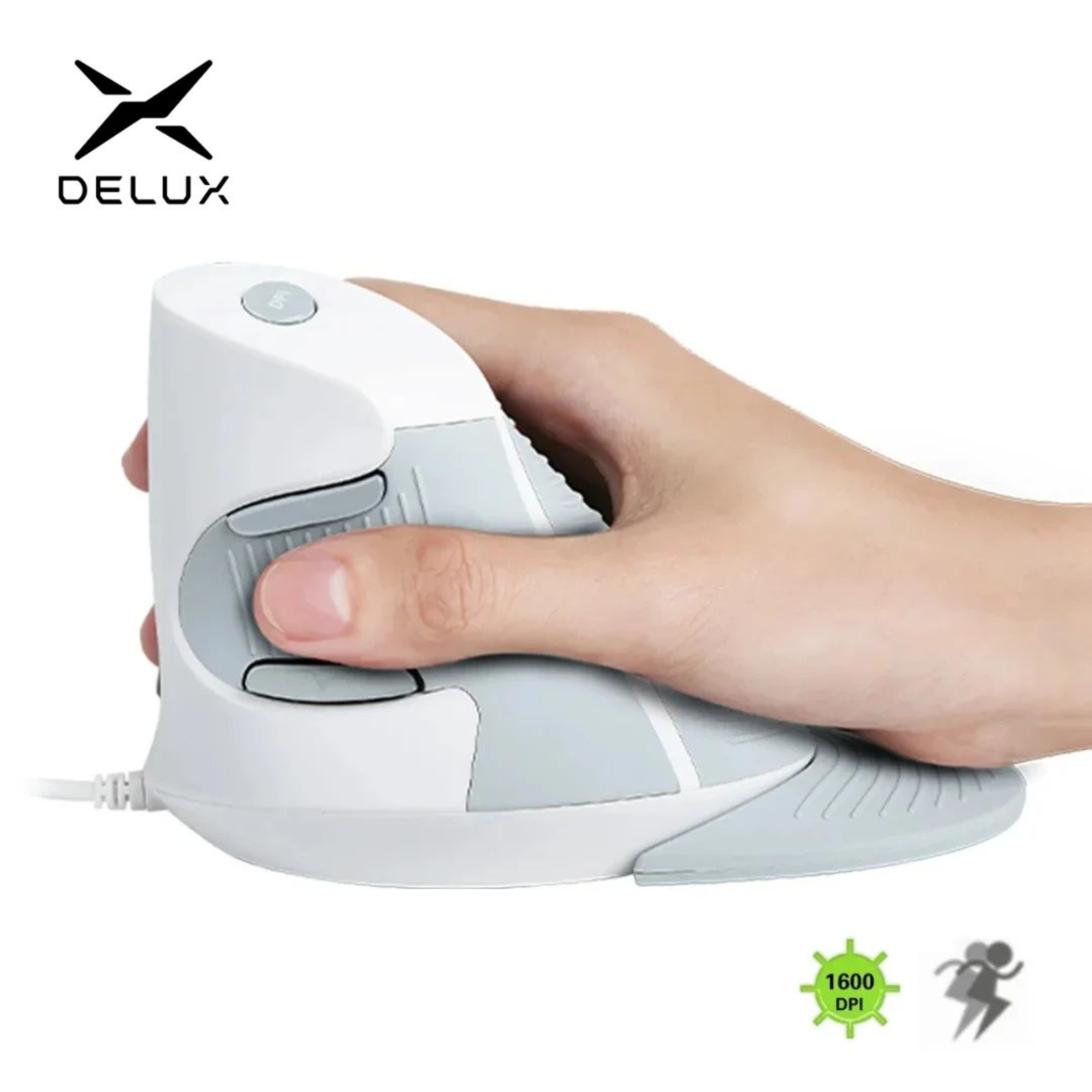 Delux M618BU Wired Ergonomic Vertical Mouse 1600 DPI  6 Button Optical RightHand Mouse With Wrist R 0