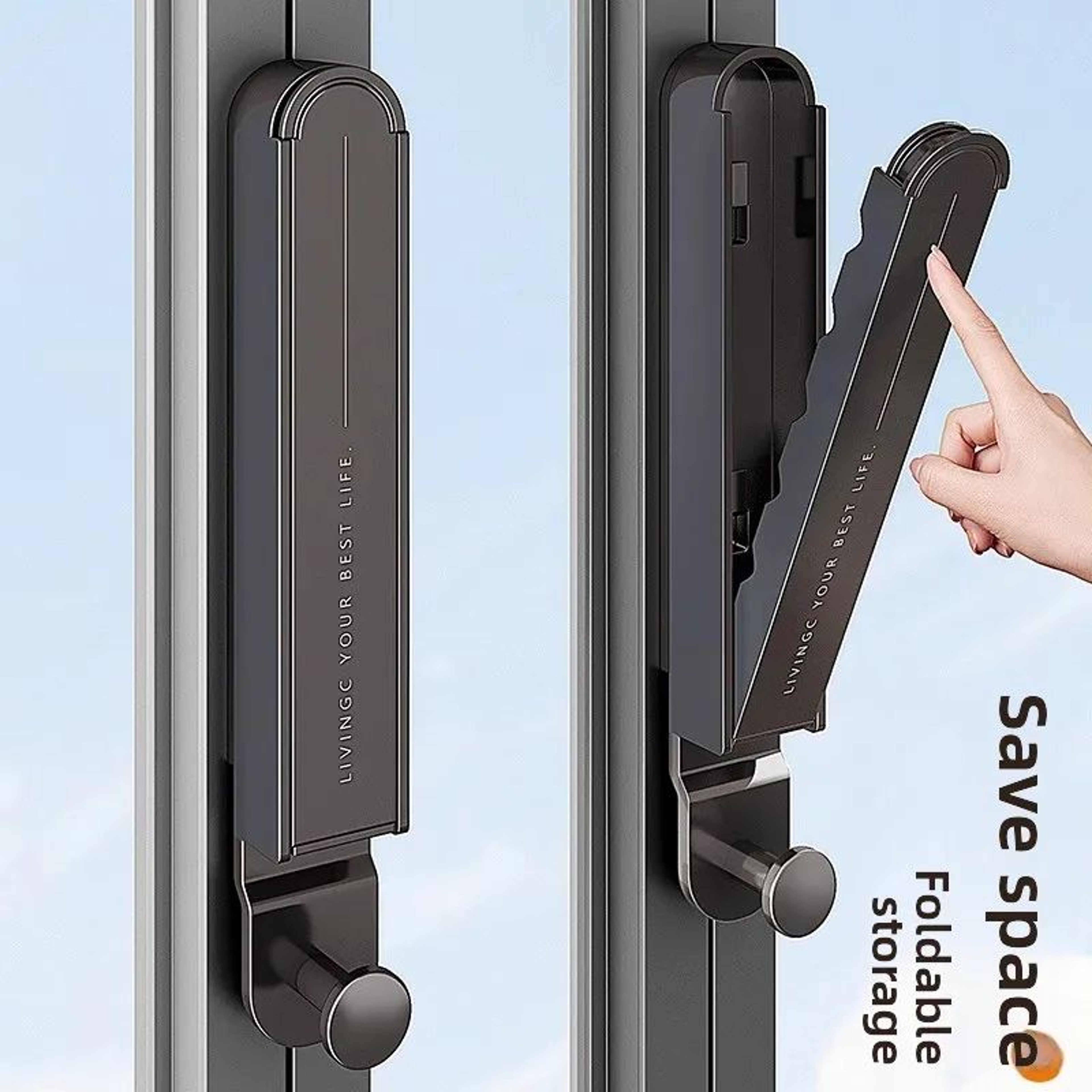 AeroDry Foldable Window Clothes Rack  Retractable NoDrill Space Aluminum Drying Shelf 0