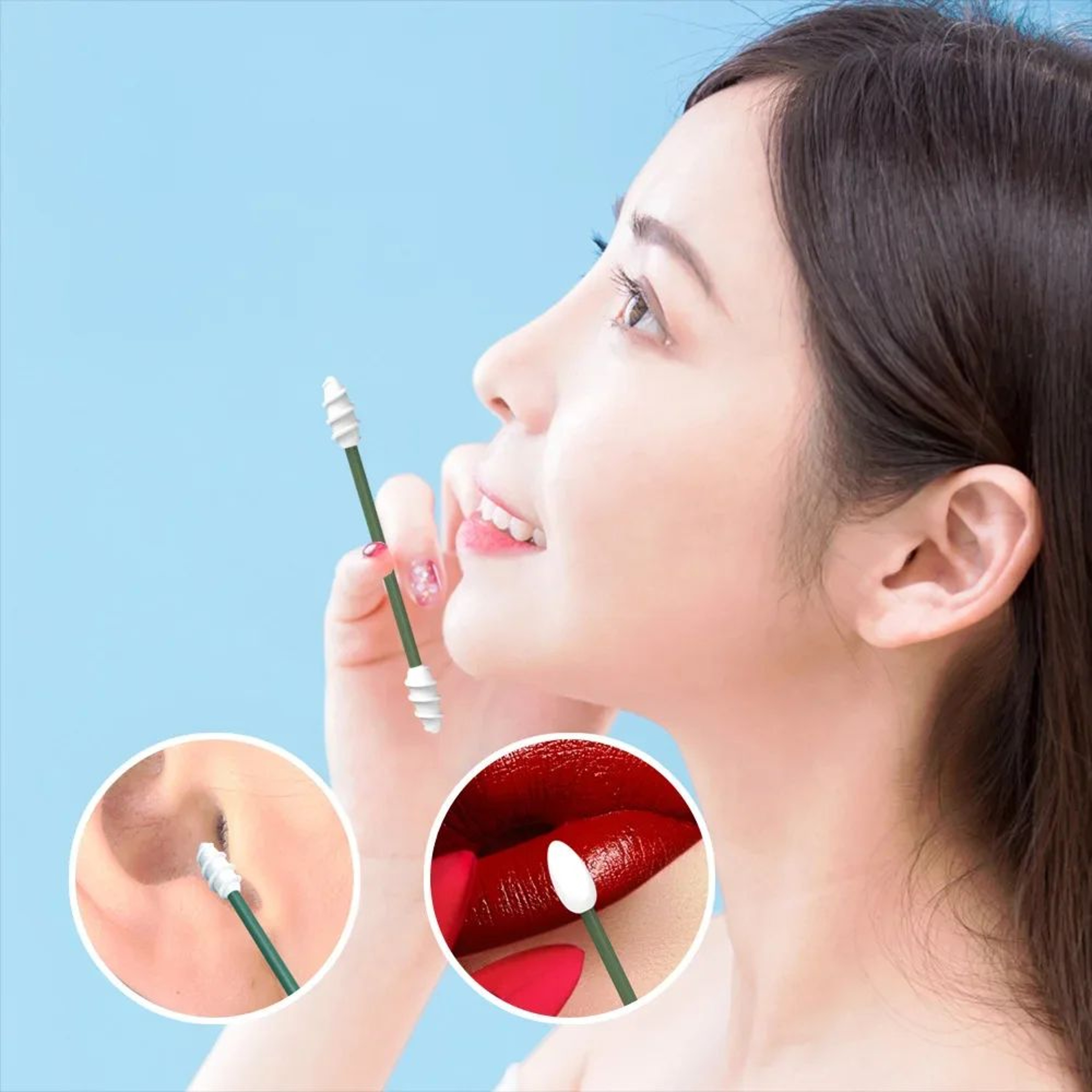 Reusable Silicone Ear Swabs With Travel Case  DoubleHeaded Cleaning  Makeup Correction Buds 4