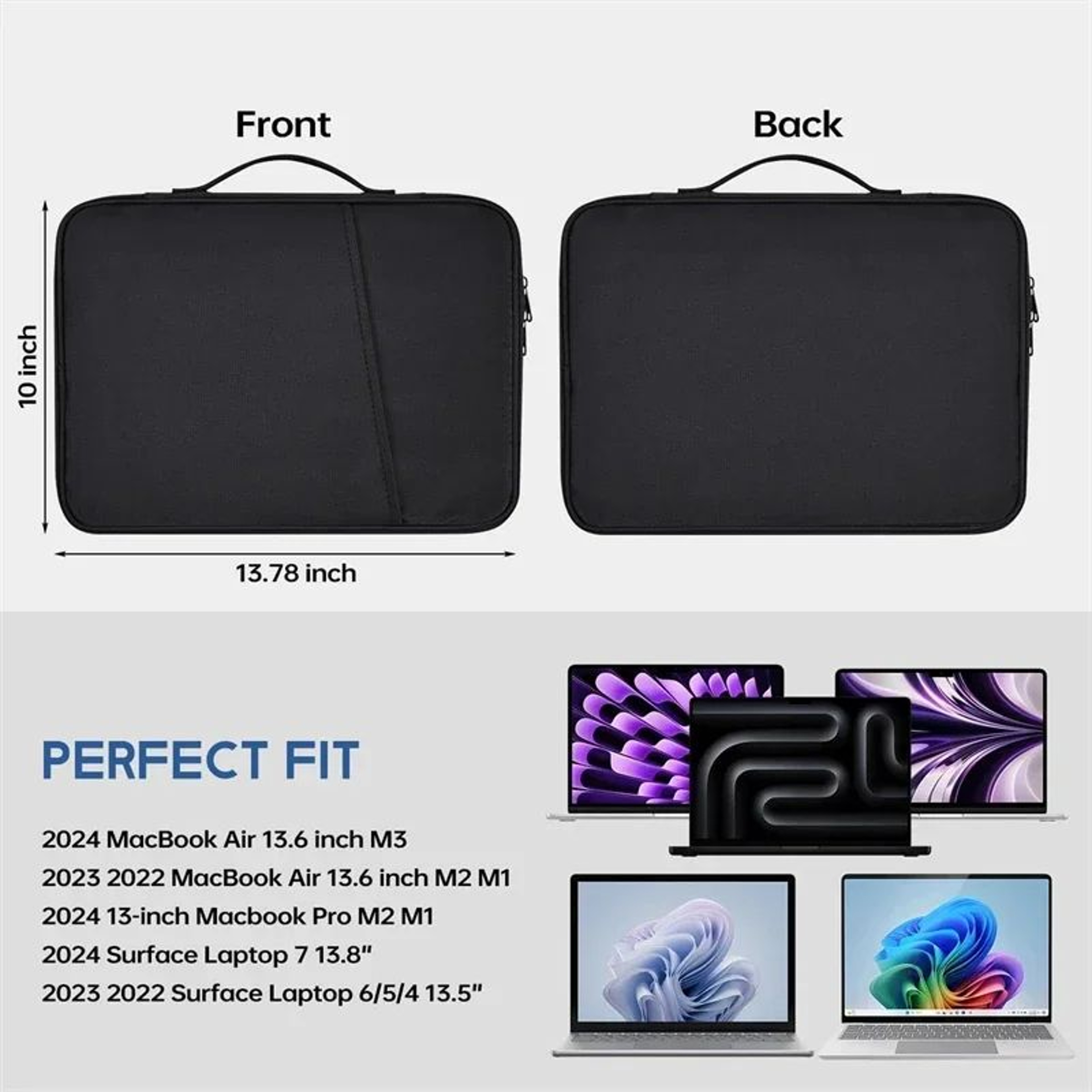 Portable Shockproof Laptop Sleeve With Handle  Protective Case For MacBook Air  Pro 1