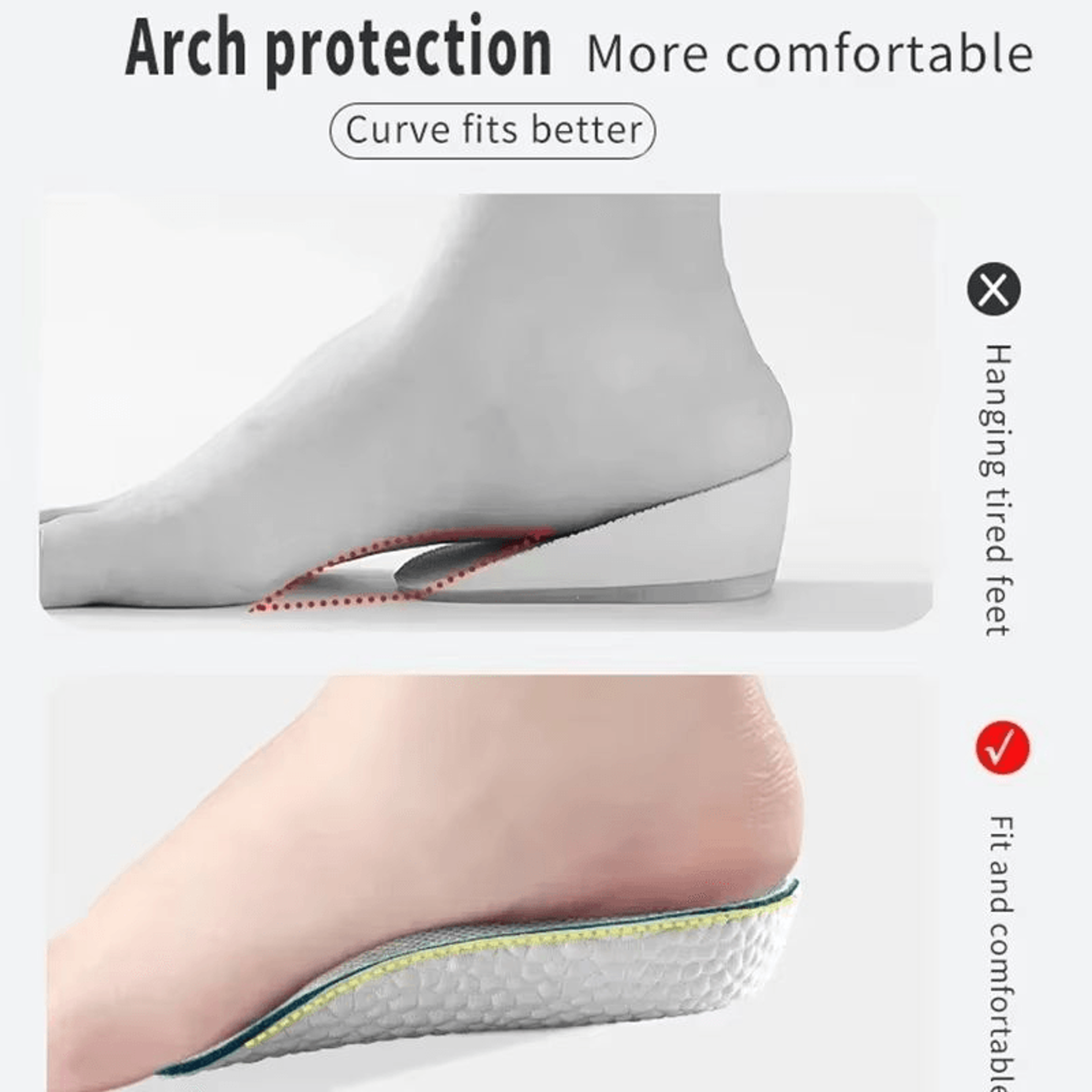 Orthopedic Height Increase Insoles With Arch Support For AllDay Comfort 4