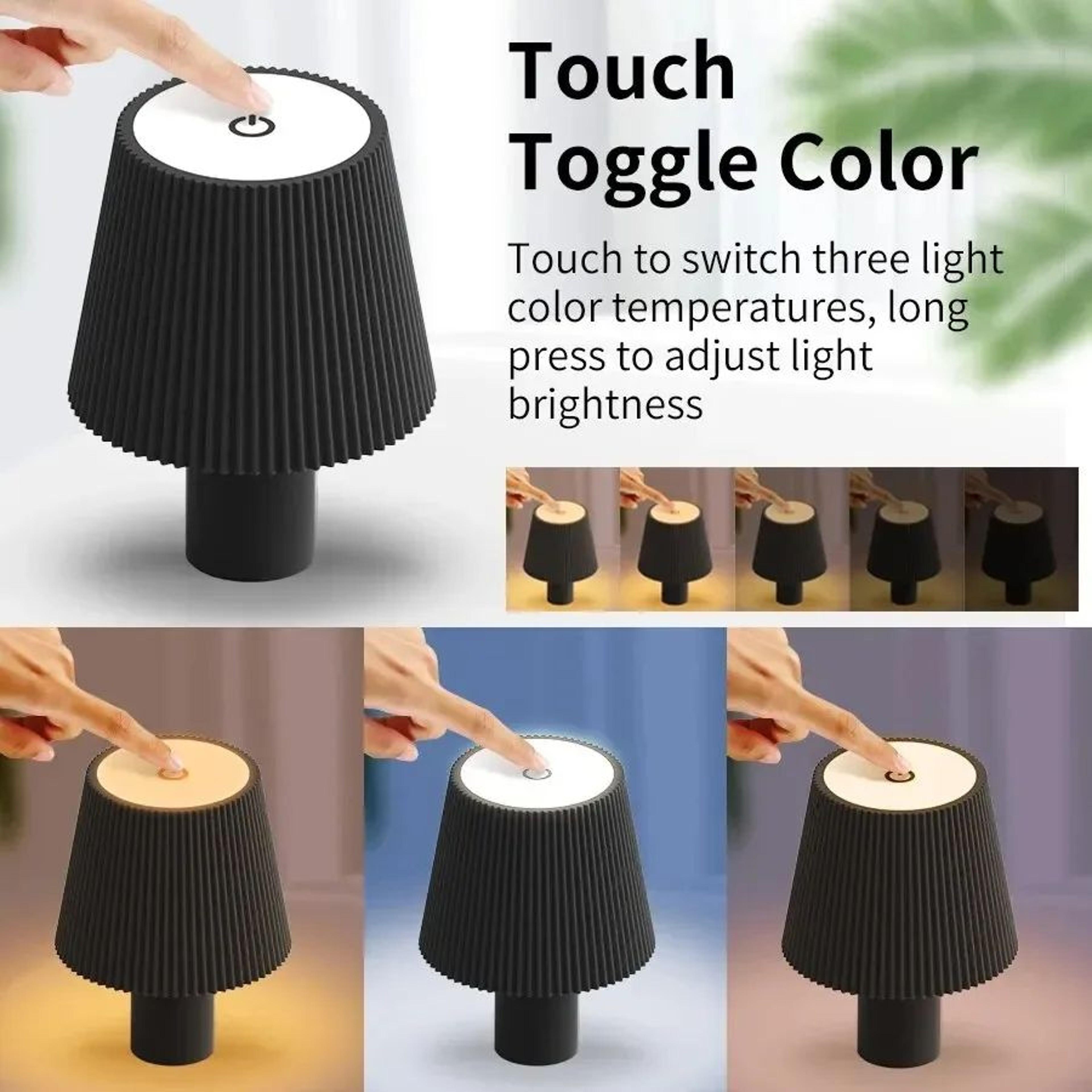 RGB Rechargeable LED Bottle Table Lamp  Touch Control Dimmable Wireless Wine Bottle Light 3
