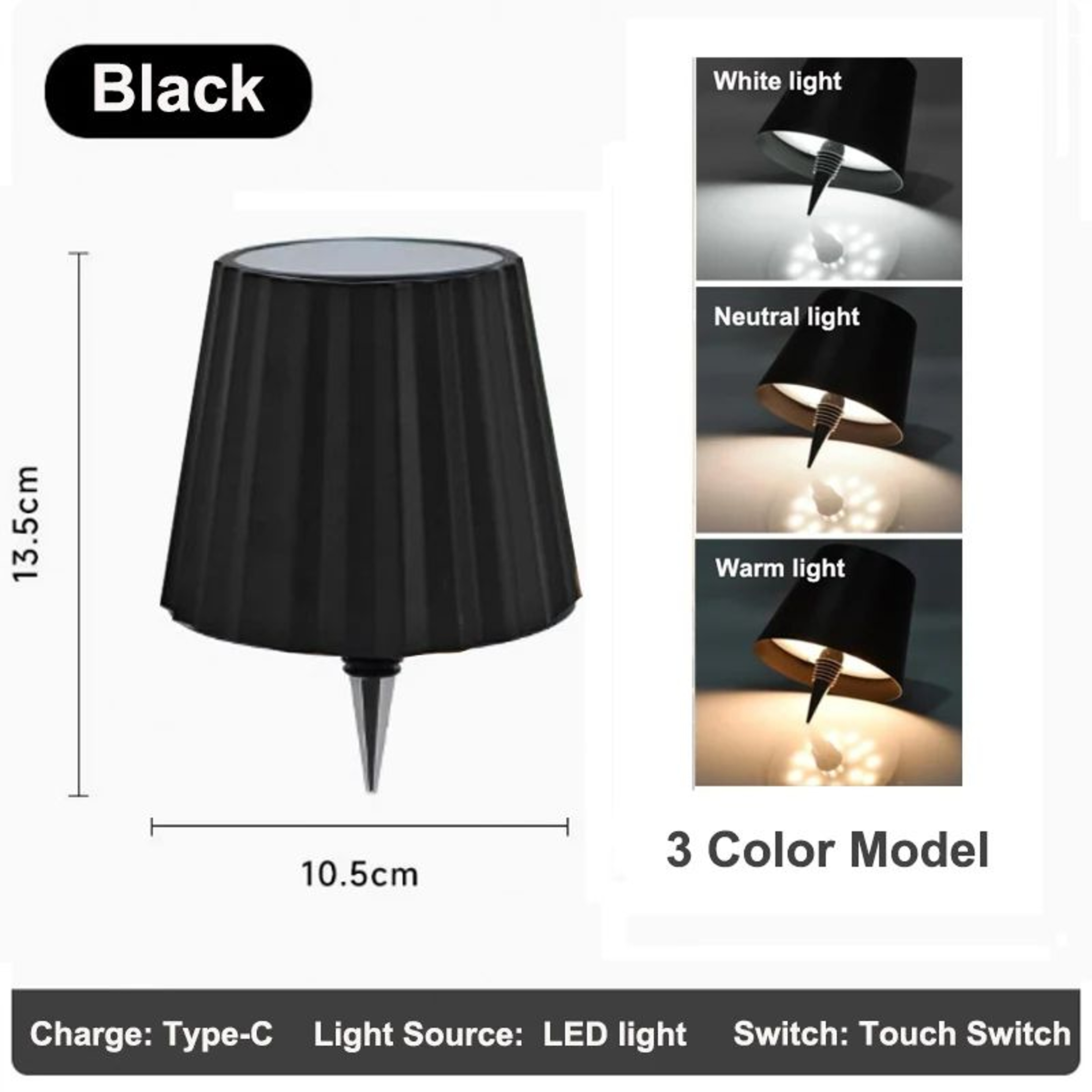 RGB Rechargeable LED Bottle Table Lamp  Touch Control Dimmable Wireless Wine Bottle Light 13