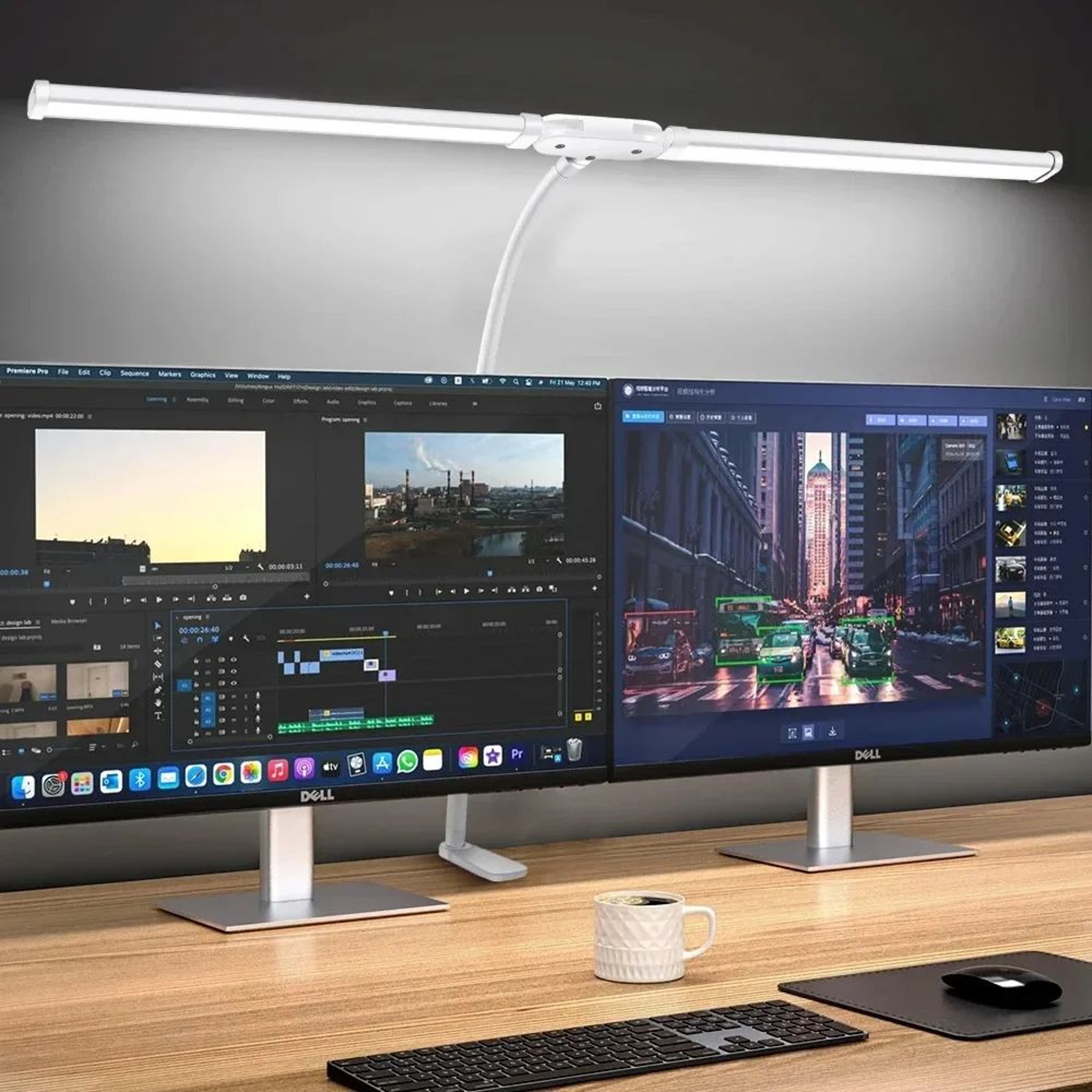 Dual Head LED Desk Lamp With Remote  Dimmable Architect Monitor Light For Office  Reading 7