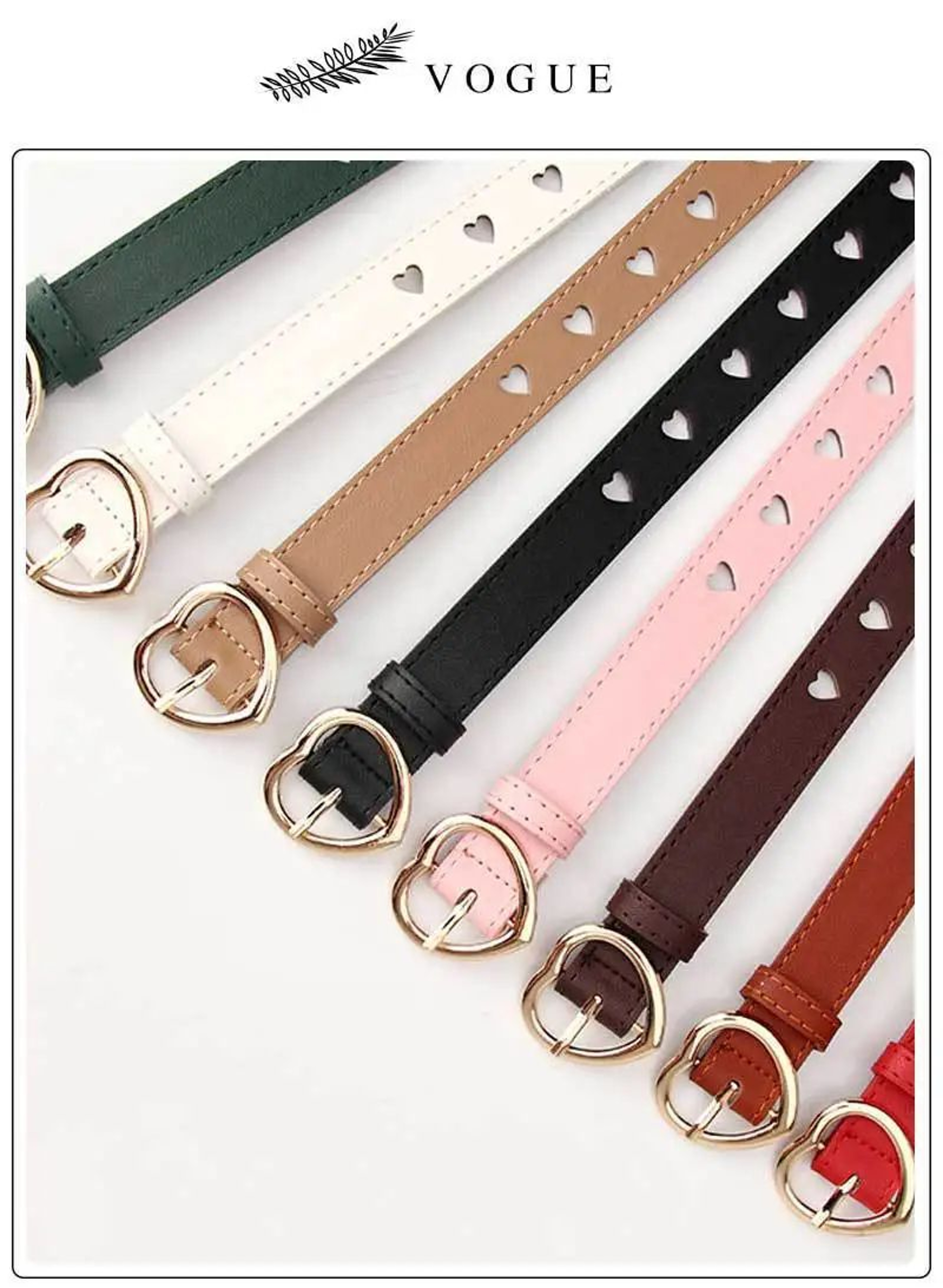 Womens Heart Buckle Pin Belt  Stylish Versatile Waist Belt For Jeans  Dresses 2