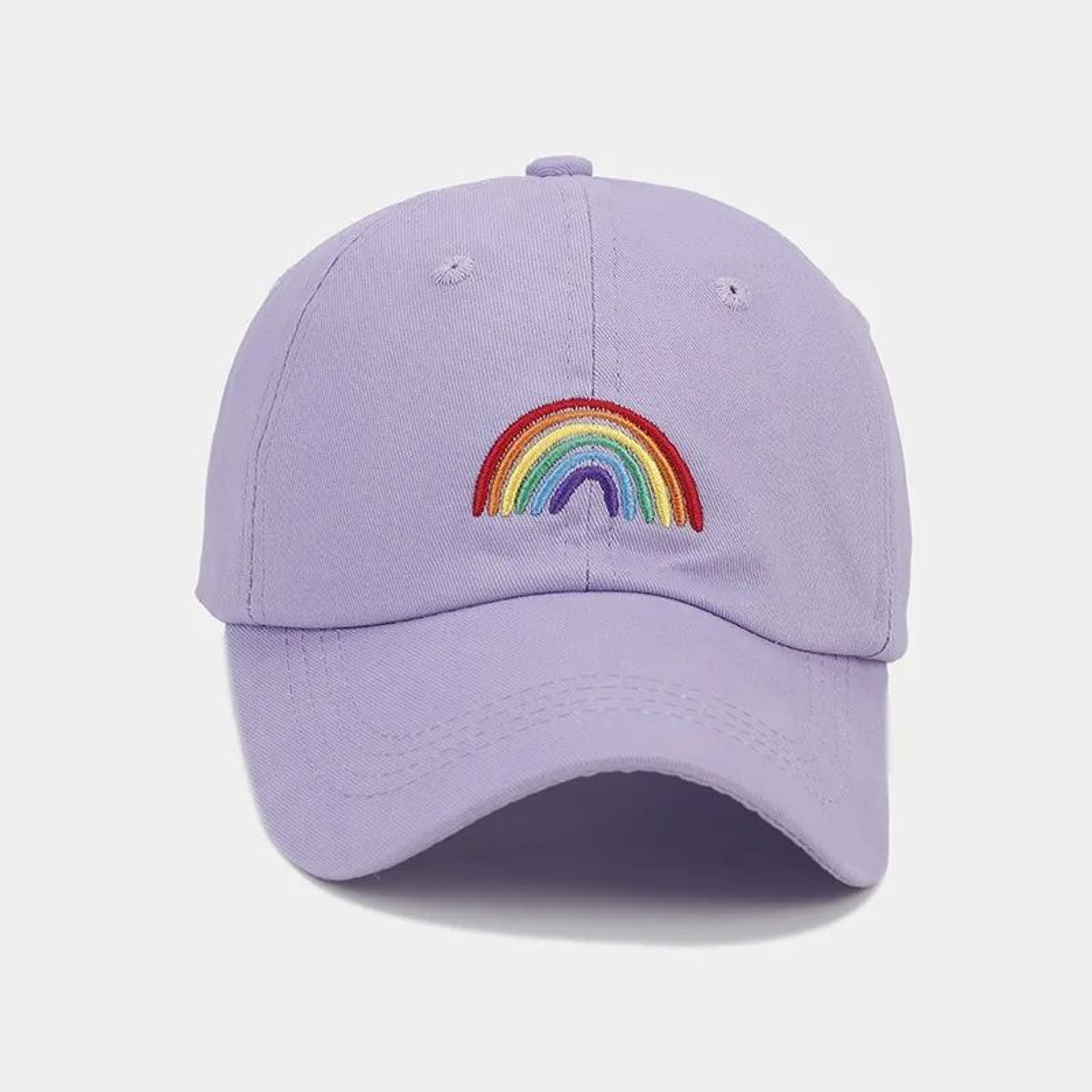 Rainbow Embroidered Adjustable Baseball Cap  Unisex Outdoor Sun Protection Hat 0