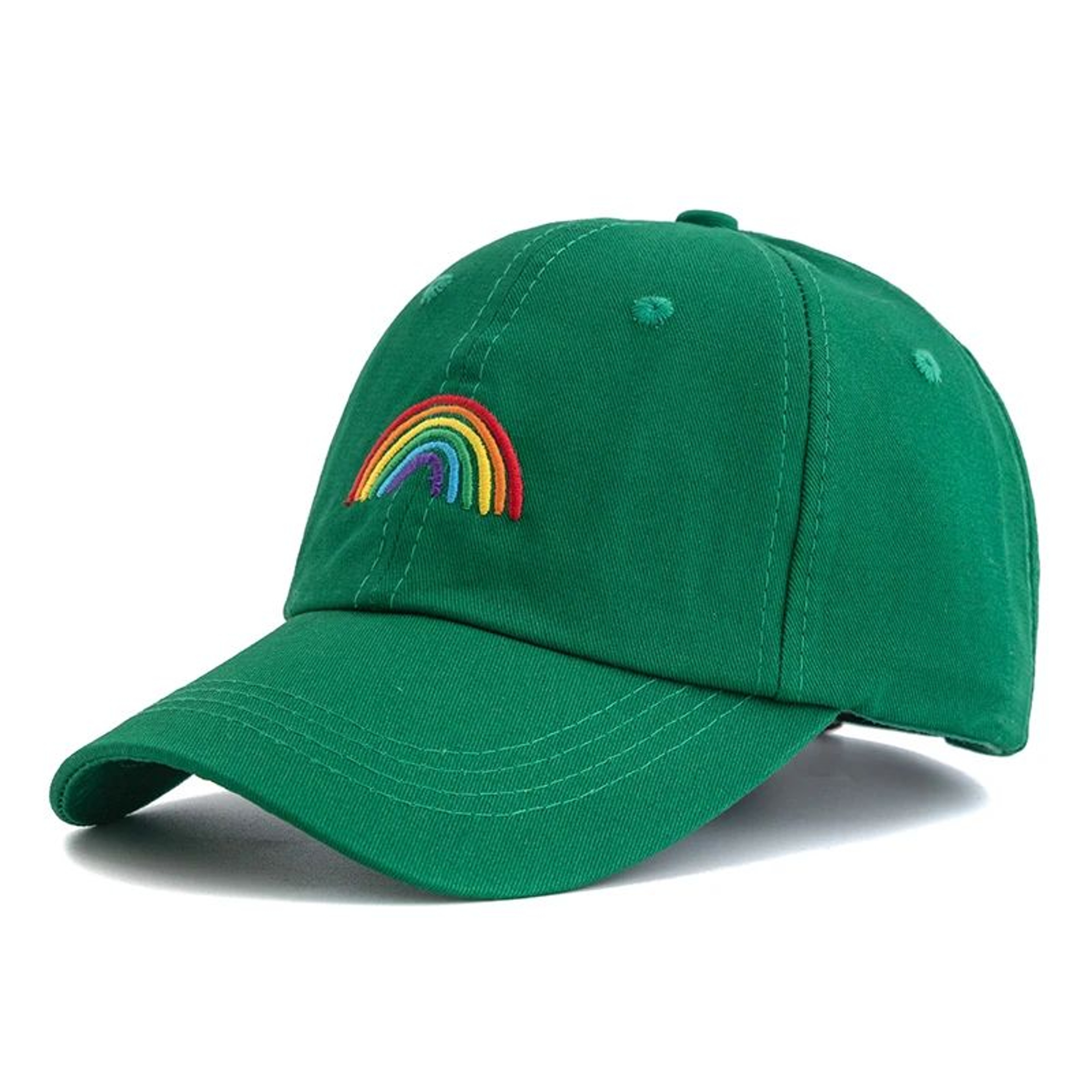 Rainbow Embroidered Adjustable Baseball Cap  Unisex Outdoor Sun Protection Hat 9