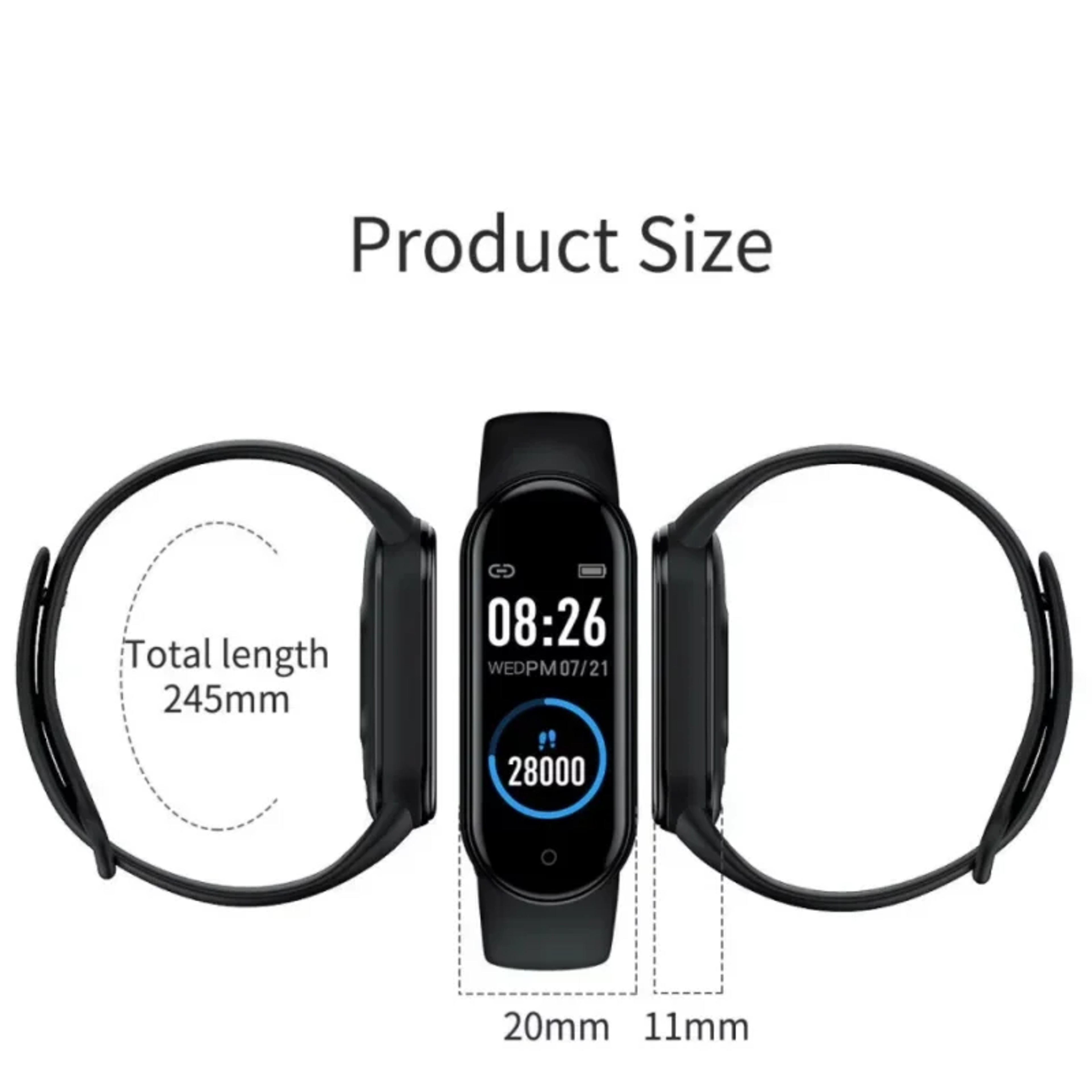 M4 Smart Bracelet Fitness Tracker  Waterproof Activity Band With Health Monitoring 6