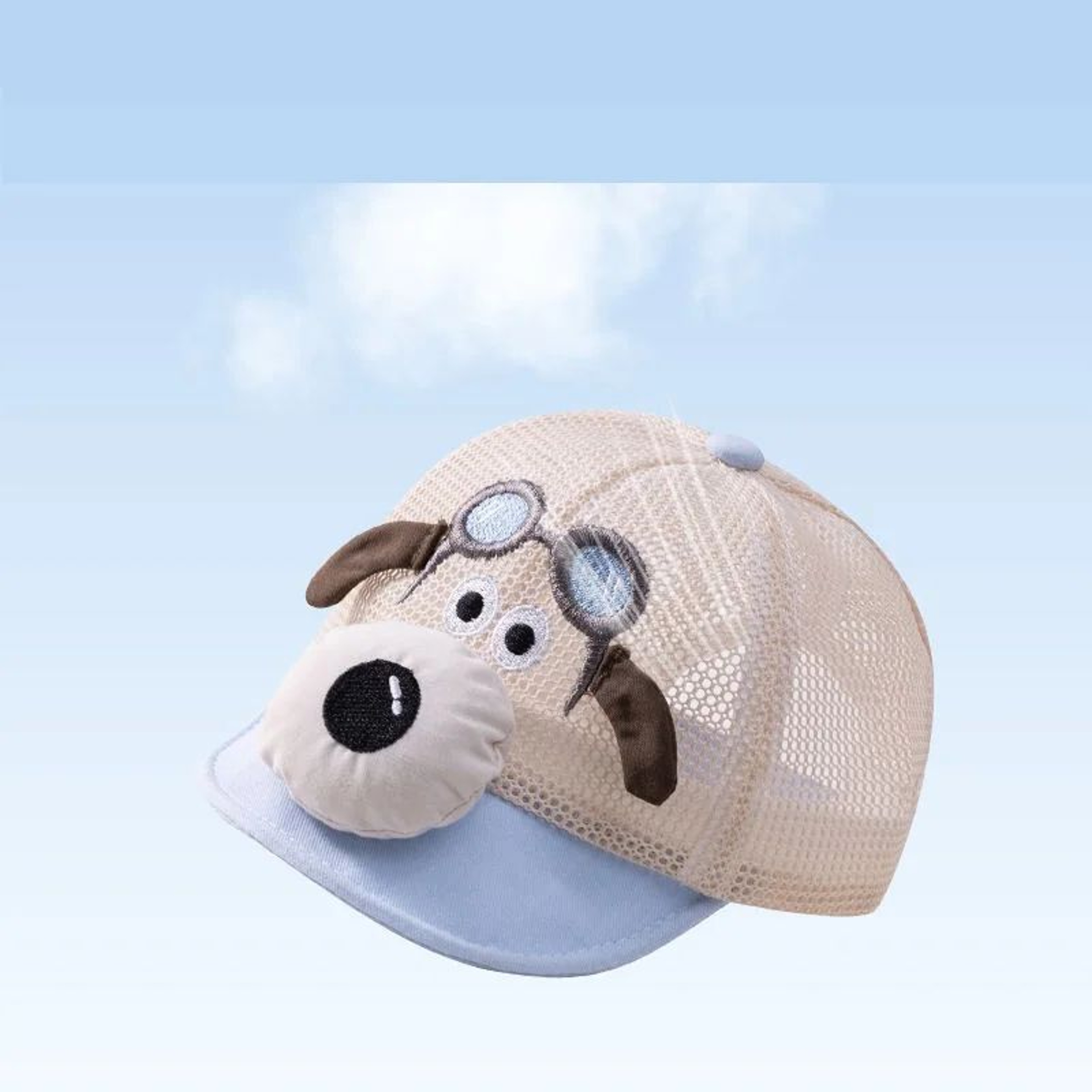 Kids Cartoon Dog Mesh Baseball Cap  Adjustable Summer Sun Hat For Toddlers 0
