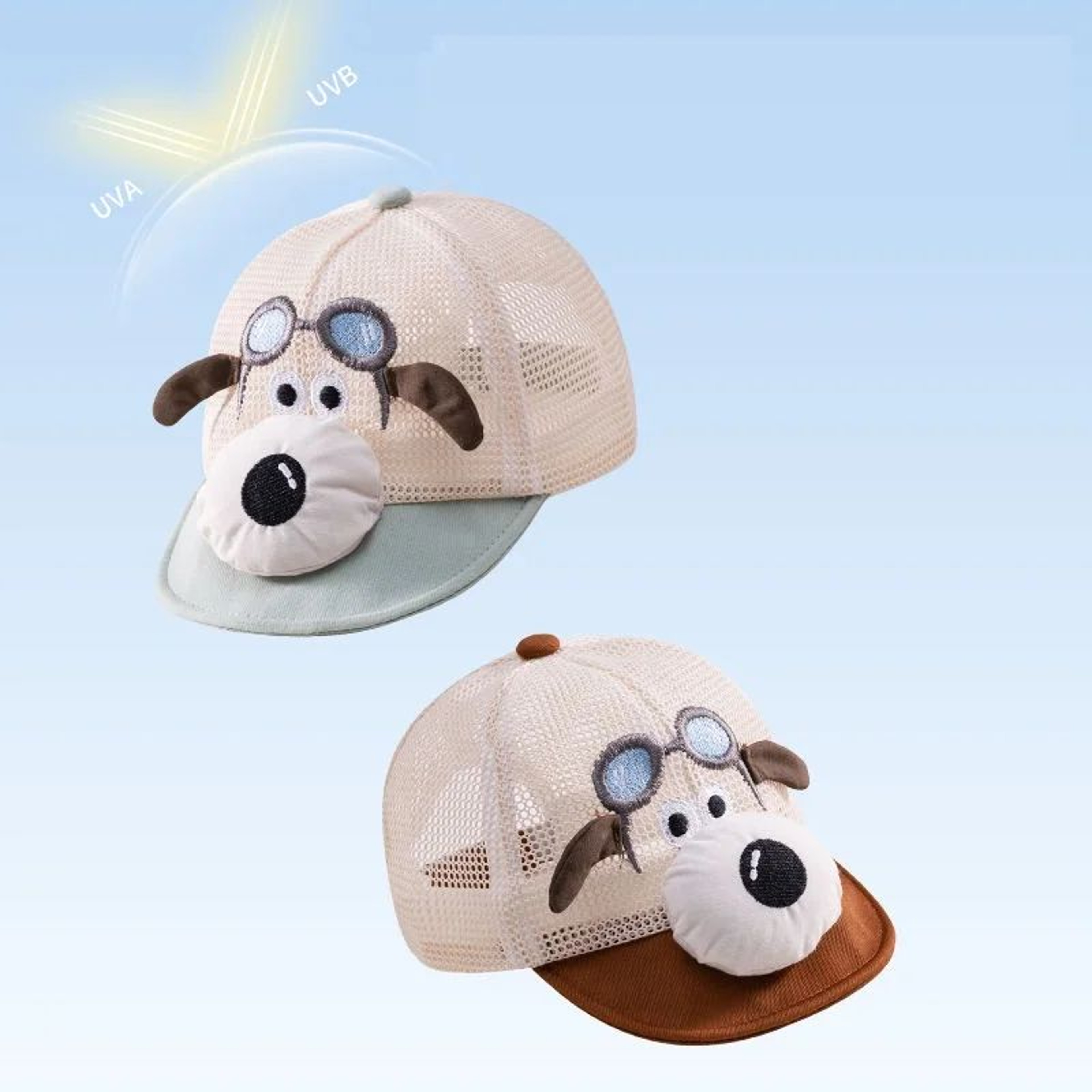 Kids Cartoon Dog Mesh Baseball Cap  Adjustable Summer Sun Hat For Toddlers 5