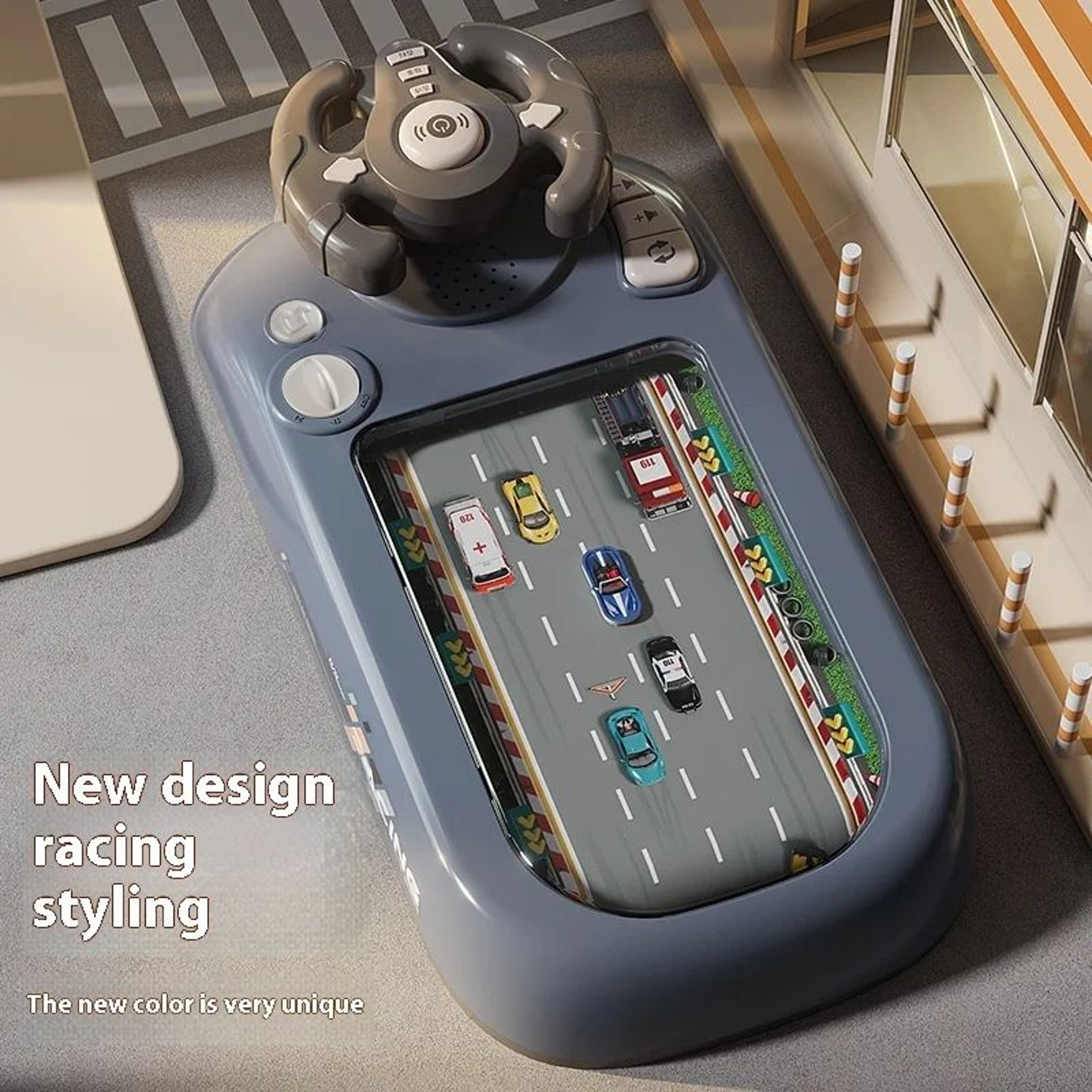 Interactive Kids Steering Wheel Racing Simulator Toy With Sound  Lights Driving Game Console For Ch 1