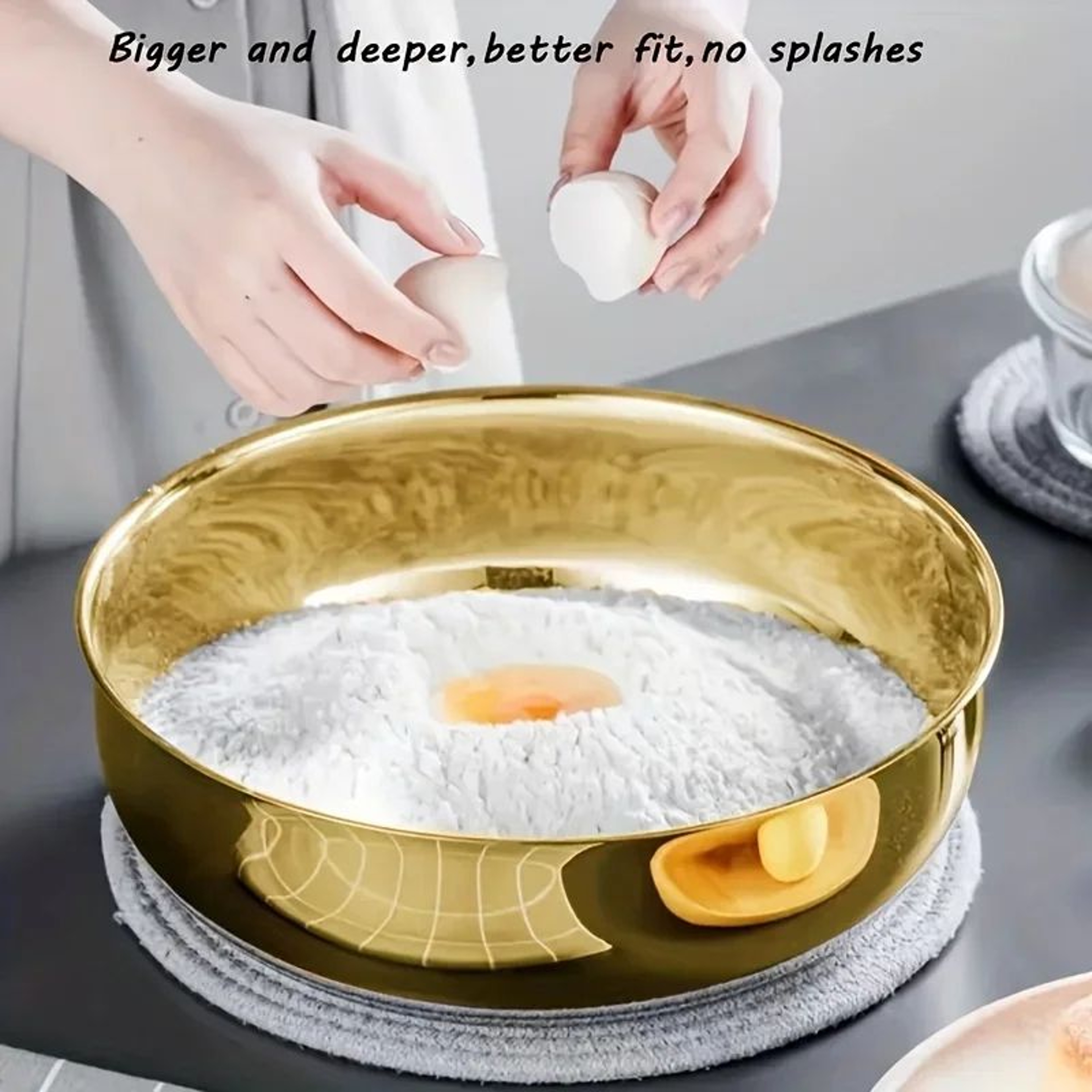 Large Capacity Stainless Steel Mixing Bowl  MultiPurpose Kitchen Prep  Salad Bowl 2