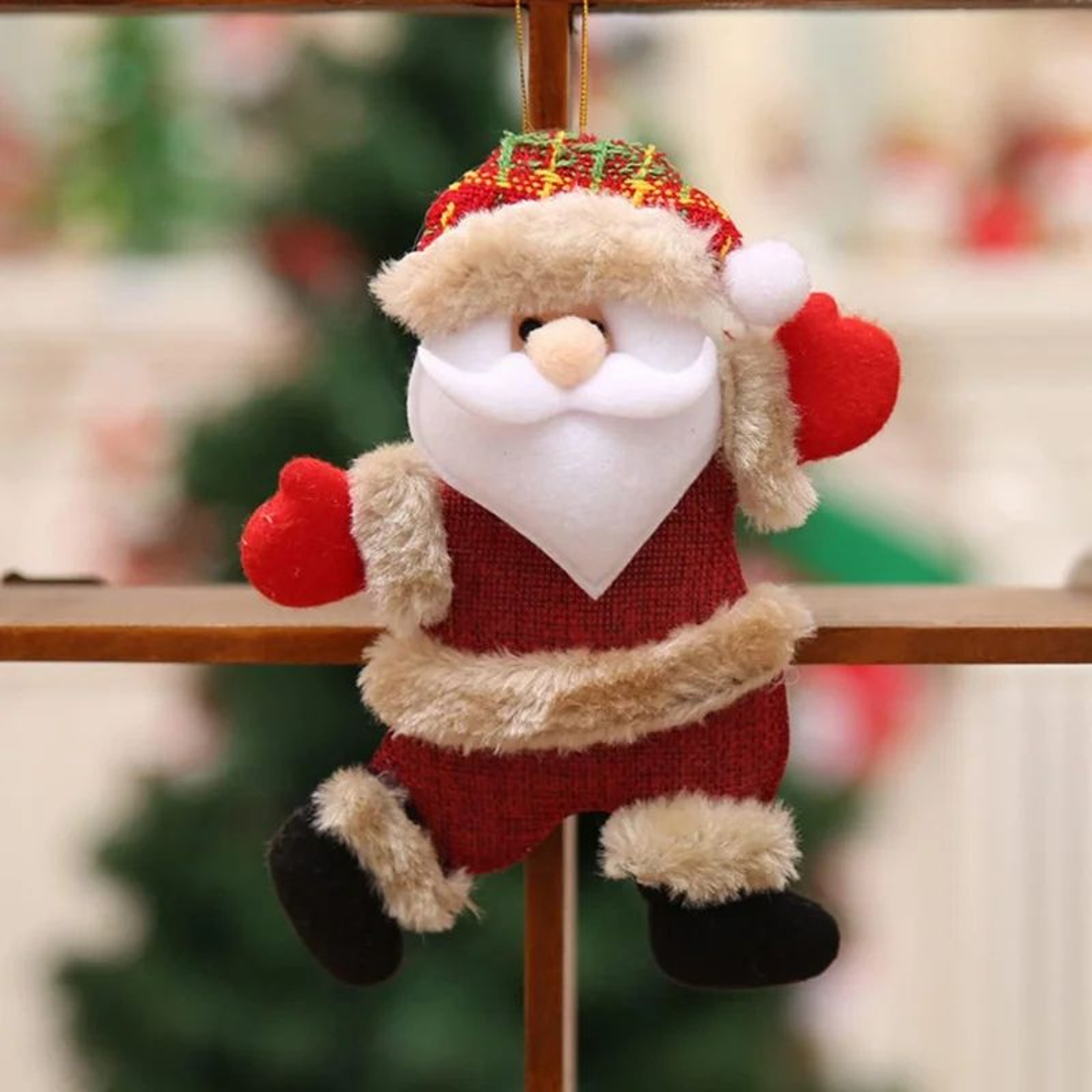 Plush Christmas Tree Hanging Ornaments  Snowman Reindeer  Bear Holiday Decorations 1