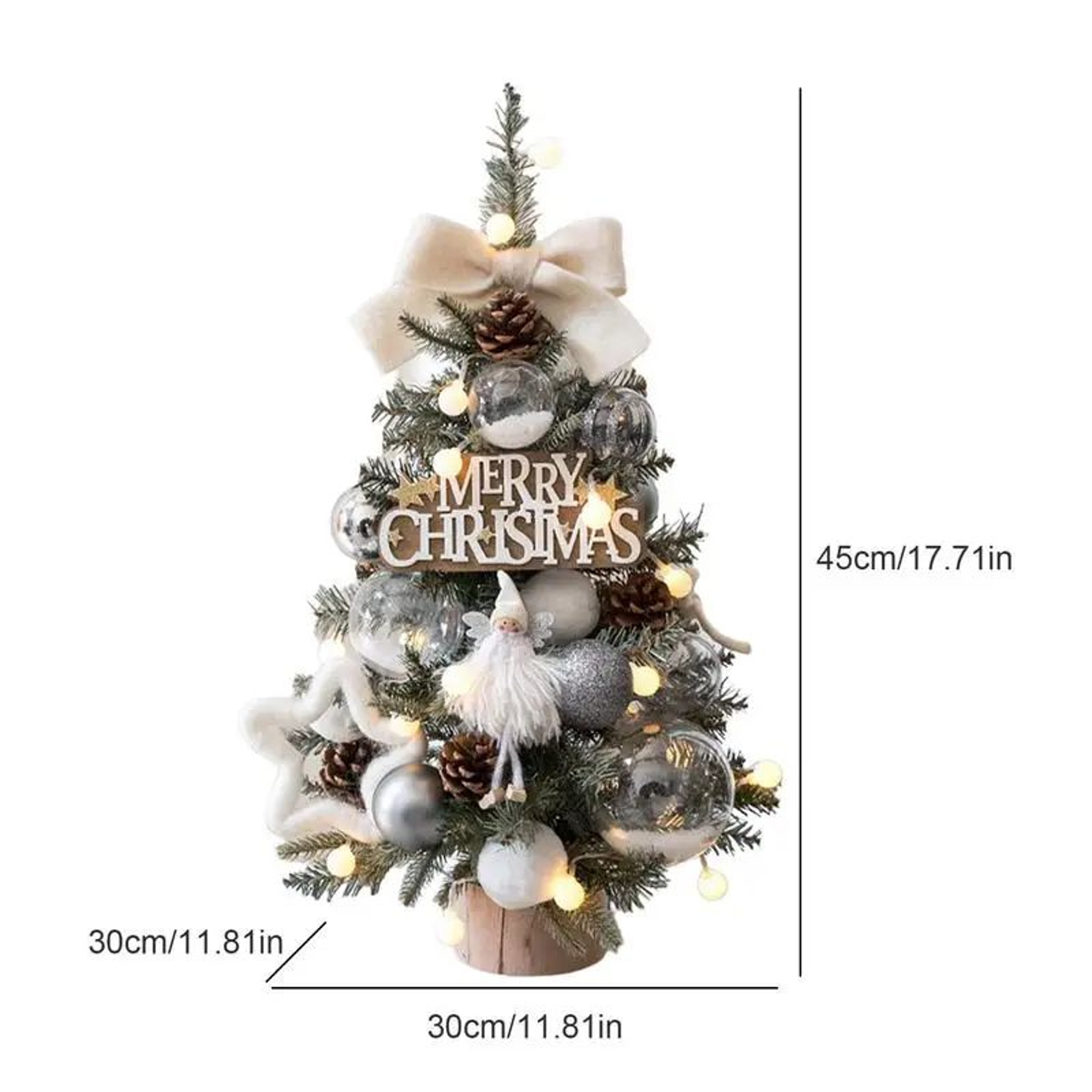 Mini Christmas Tree With Lights Mini Christmas Tree Ornament Christmas Decorations Flocking Beads M 3