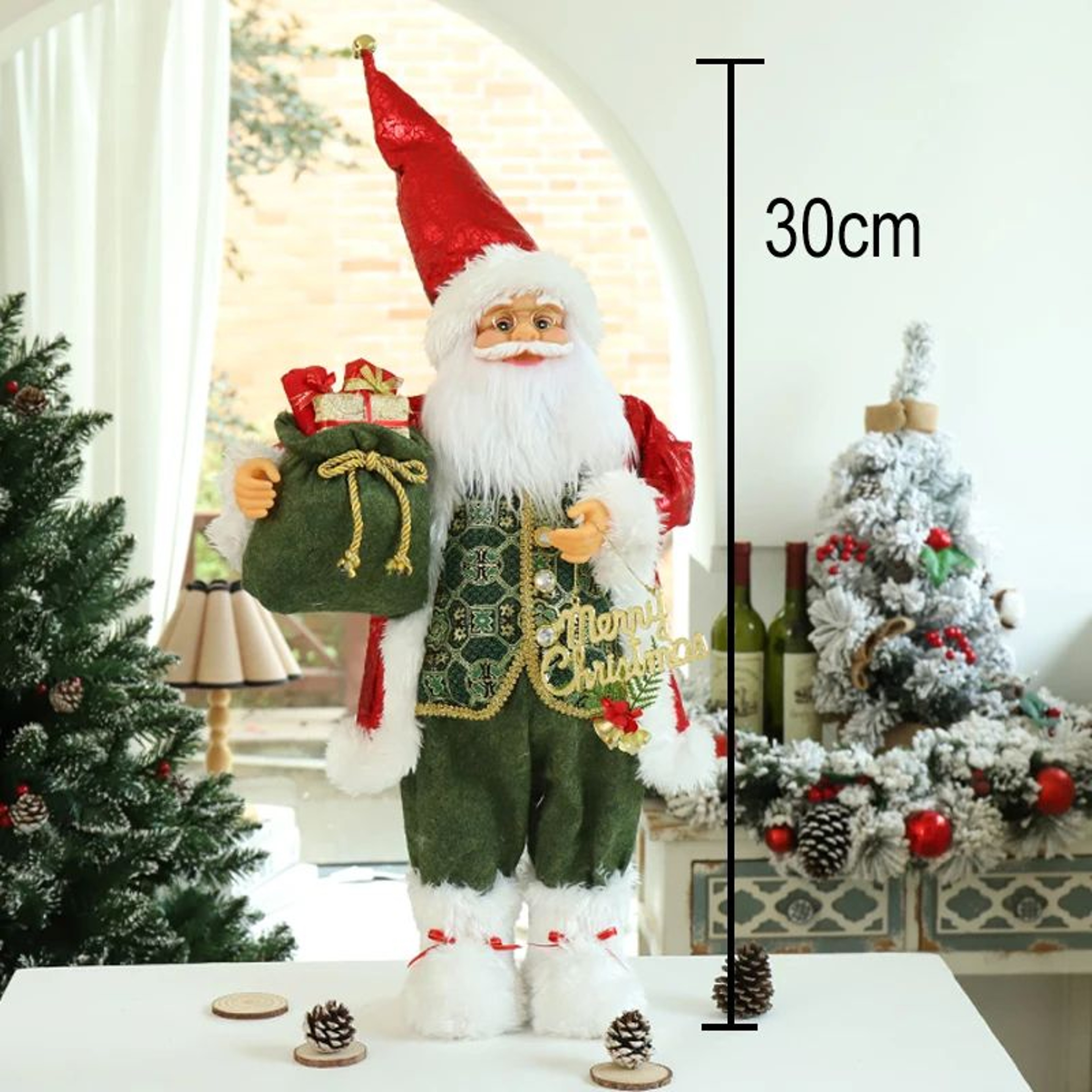 Standing Santa Claus Christmas Figurine  Festive Holiday Window  Table Decoration 3