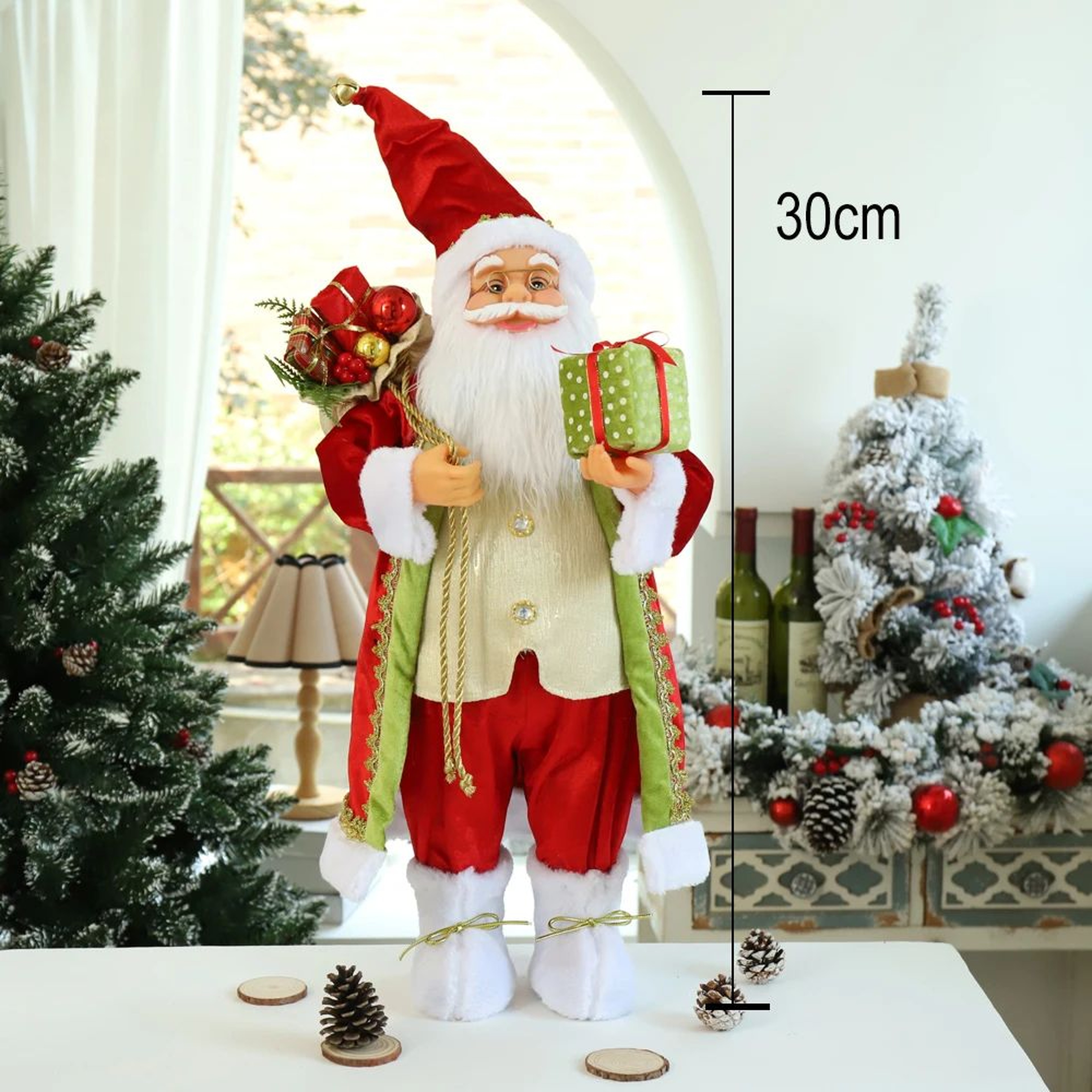 Standing Santa Claus Christmas Figurine  Festive Holiday Window  Table Decoration 7