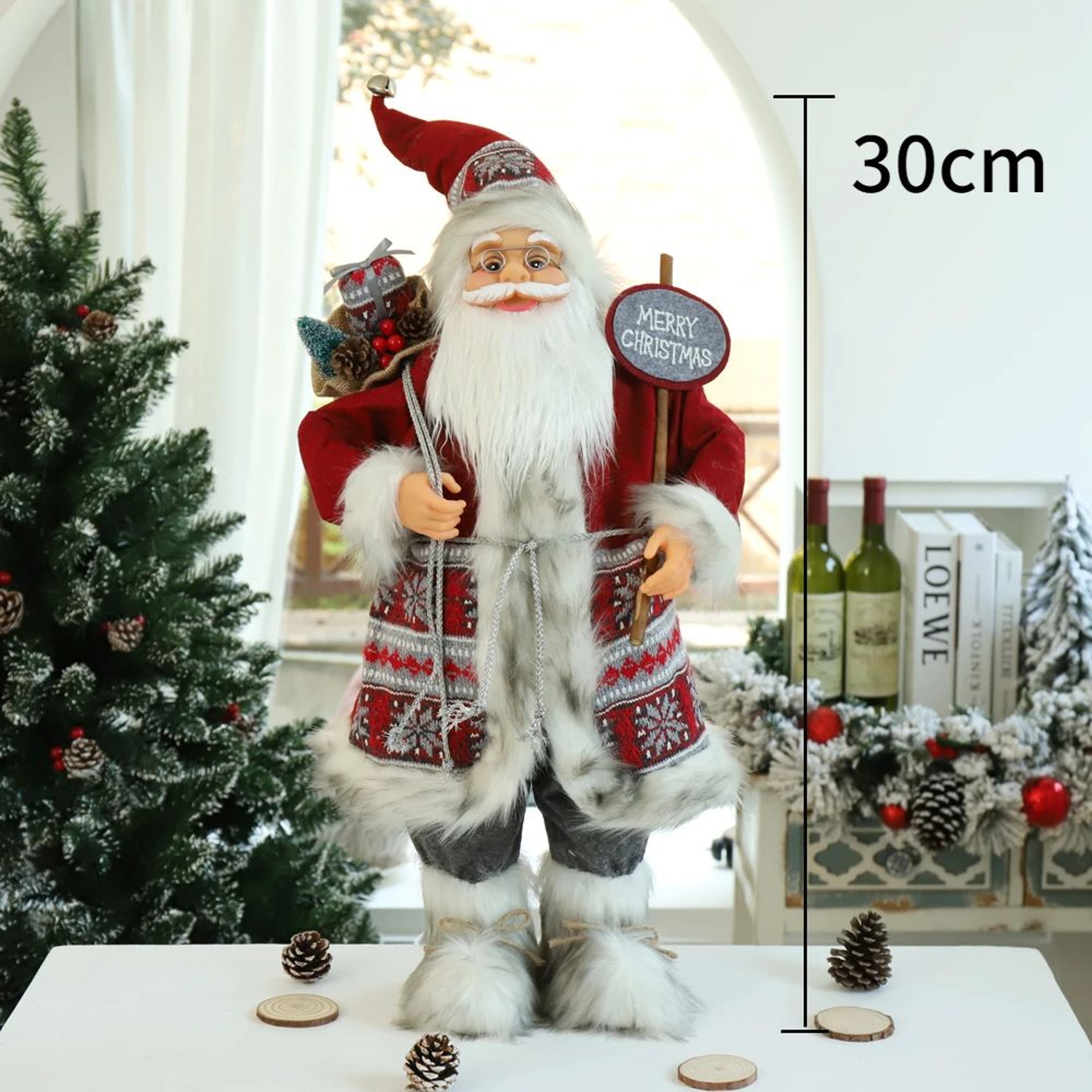 Standing Santa Claus Christmas Figurine  Festive Holiday Window  Table Decoration 9