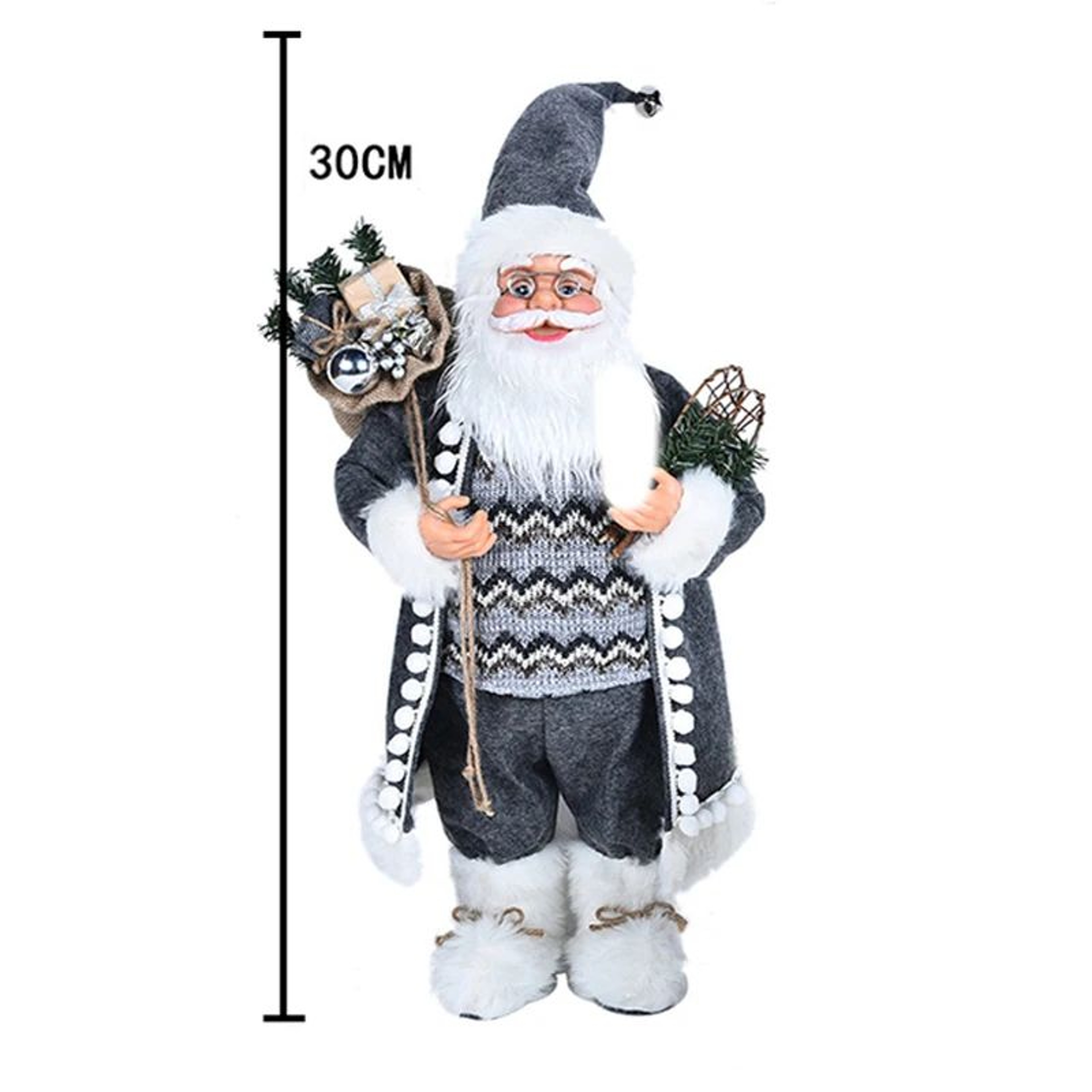 Standing Santa Claus Christmas Figurine  Festive Holiday Window  Table Decoration 25