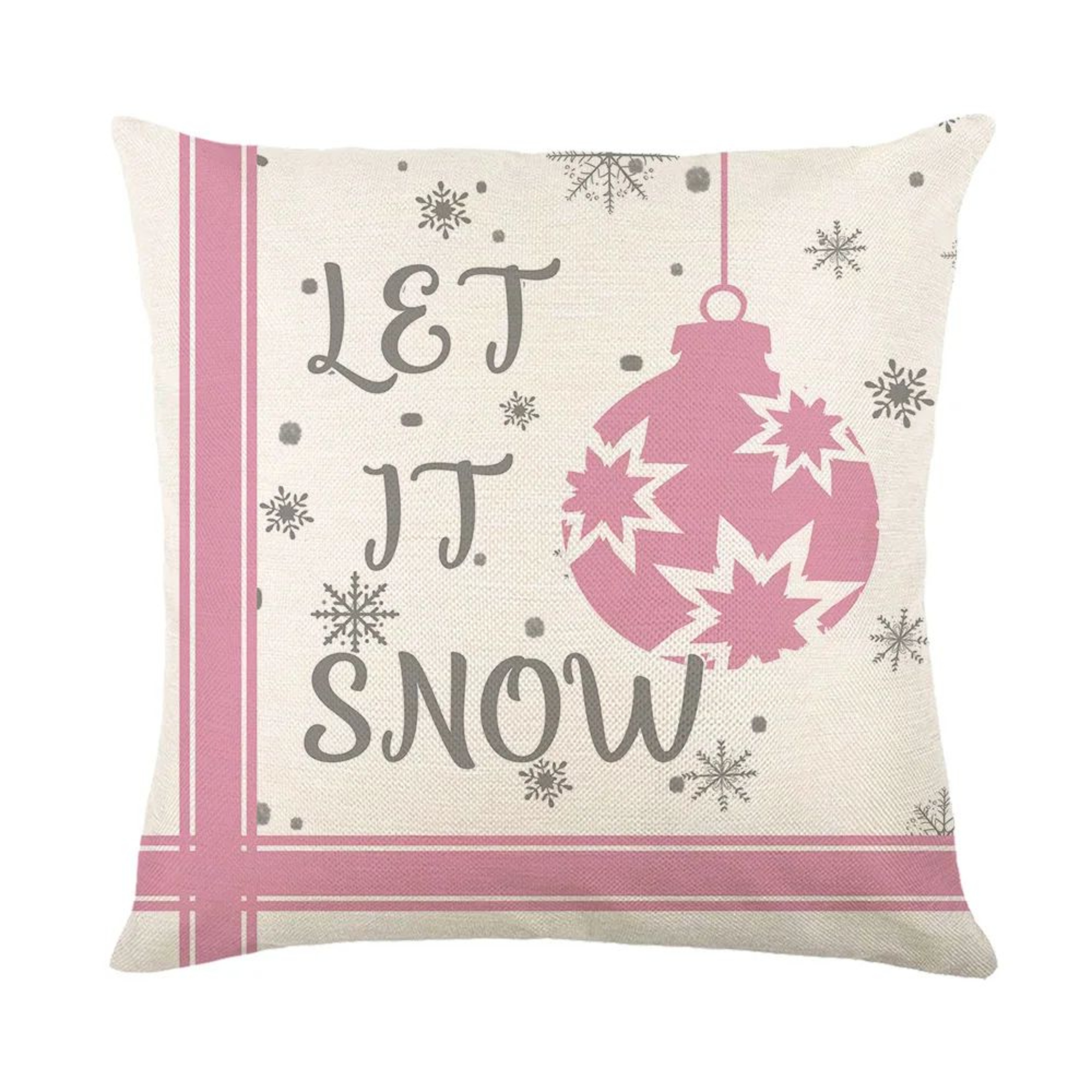 Christmas Snowman Throw Pillow Cover  Festive Linen Cushion Case For Sofa  Holiday Decor 3
