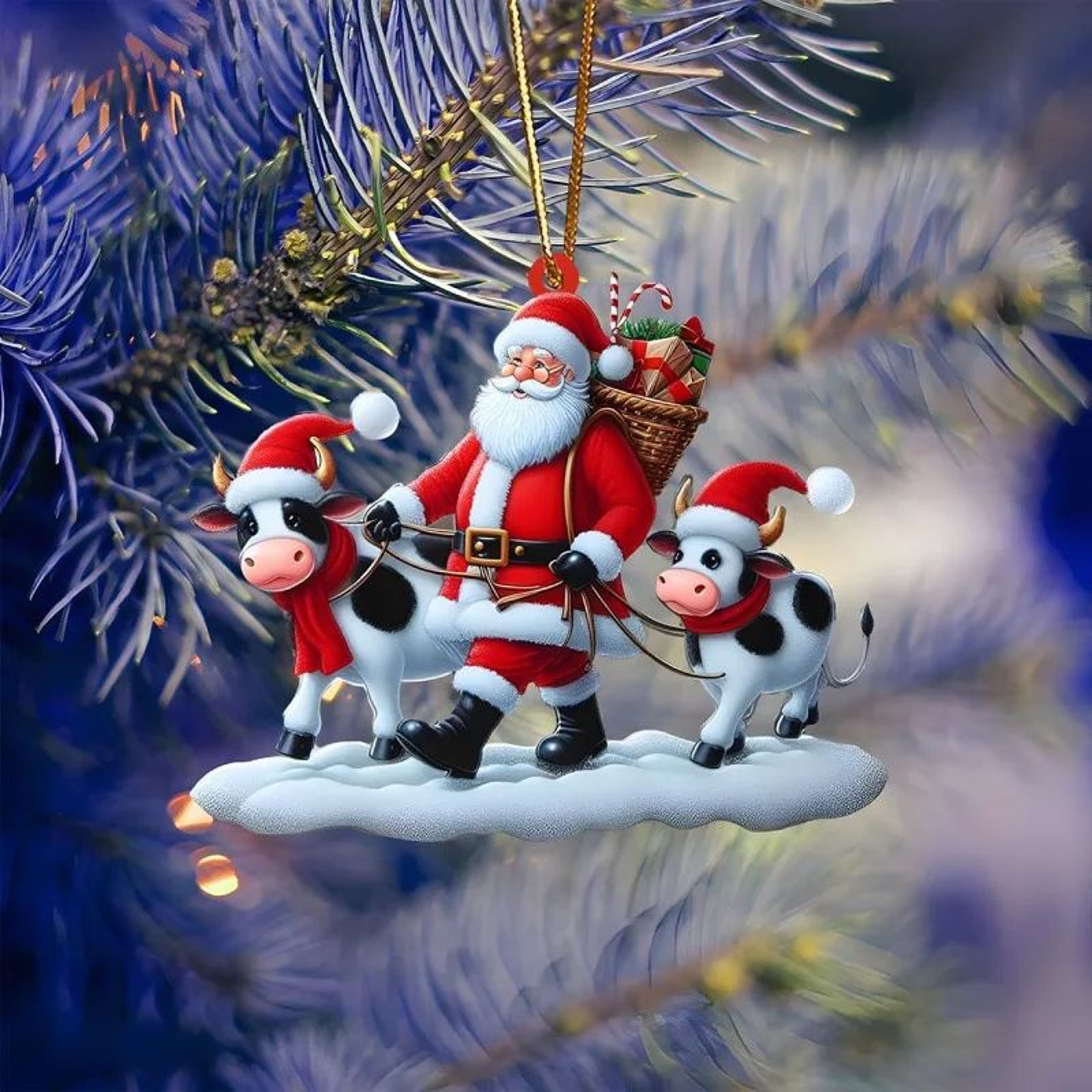Cartoon Acrylic Christmas Tree Hanging Ornament  2D Flat Xmas Tree Pendant For Holiday Tree  Home D 5