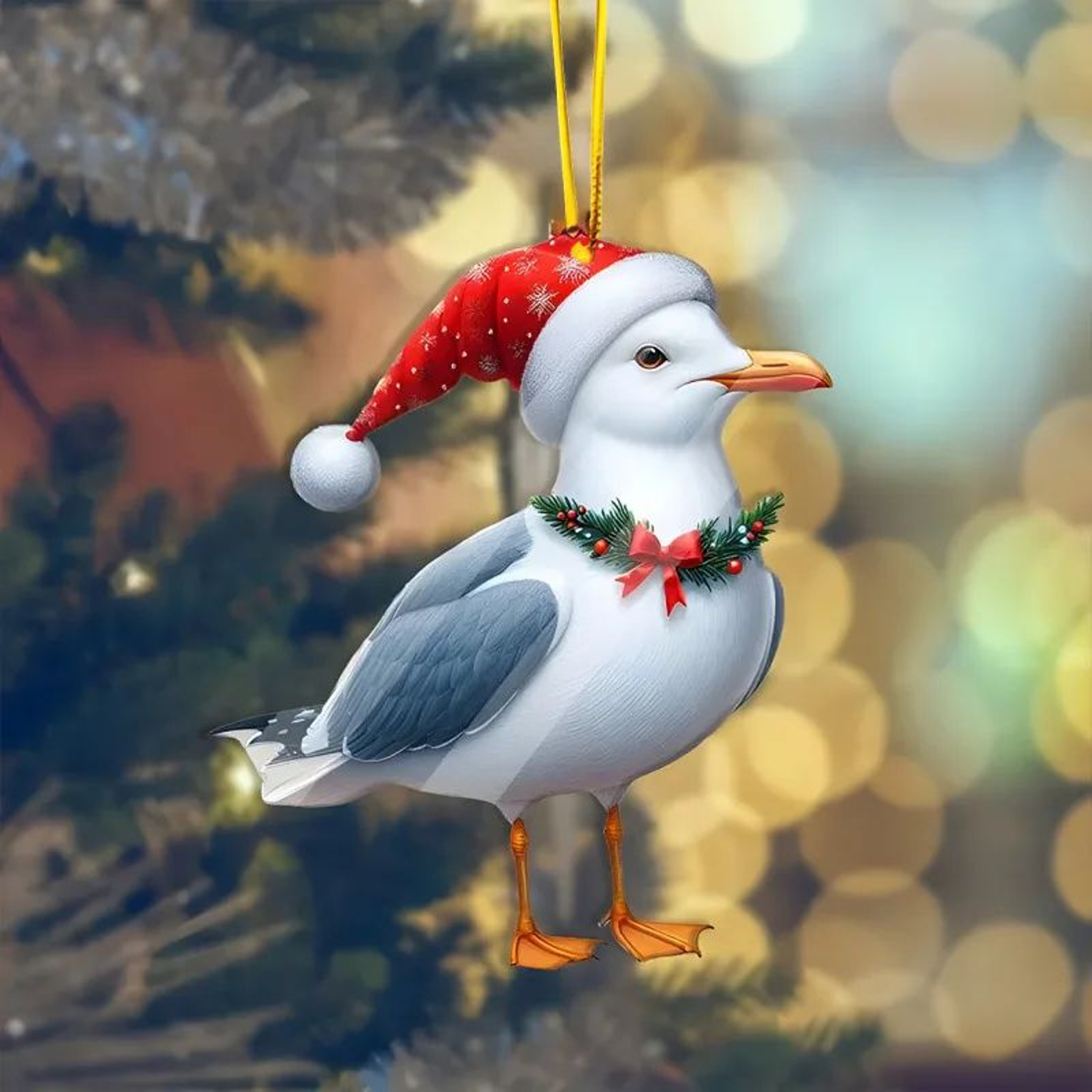 Cartoon Acrylic Christmas Tree Hanging Ornament  2D Flat Xmas Tree Pendant For Holiday Tree  Home D 7