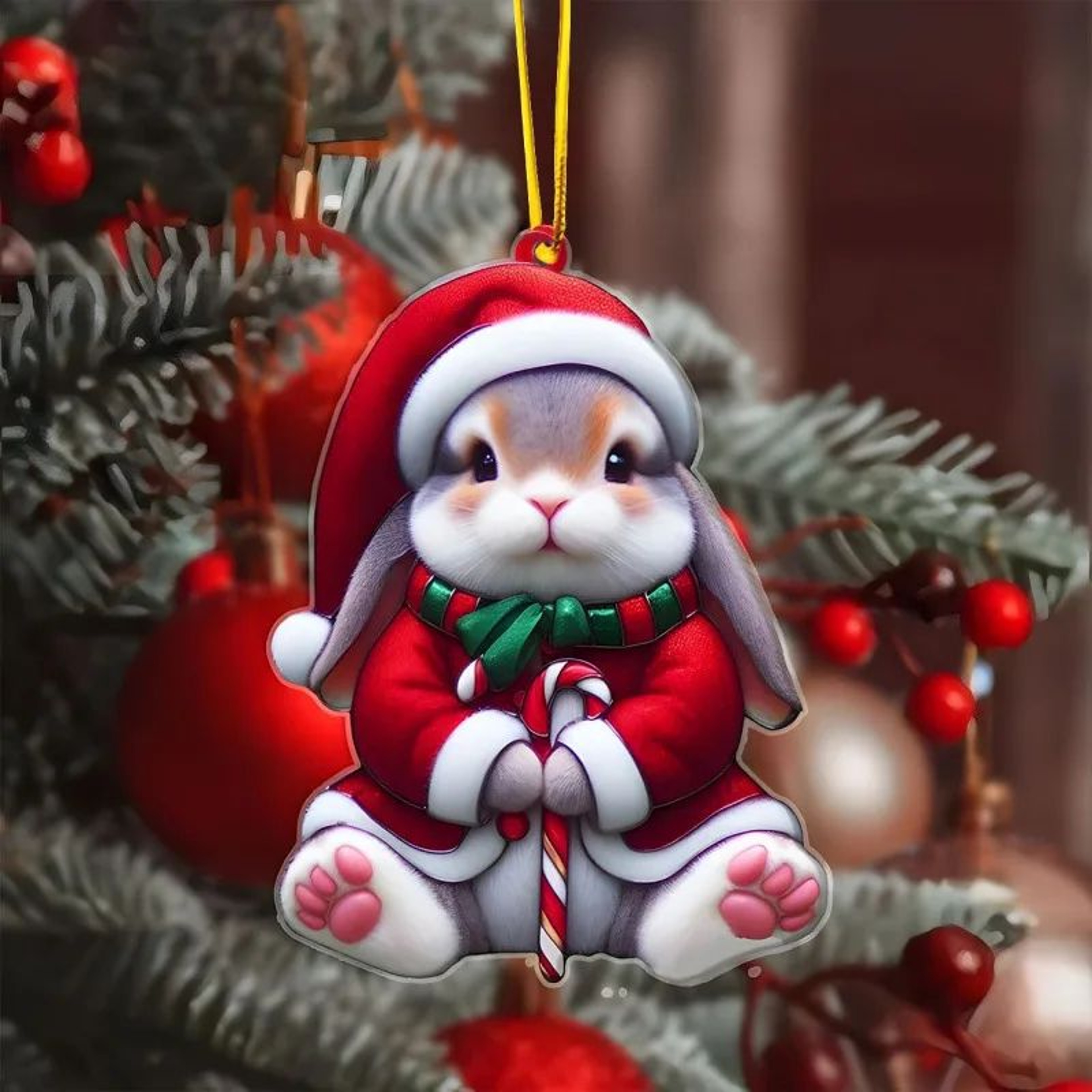 Cartoon Acrylic Christmas Tree Hanging Ornament  2D Flat Xmas Tree Pendant For Holiday Tree  Home D 15