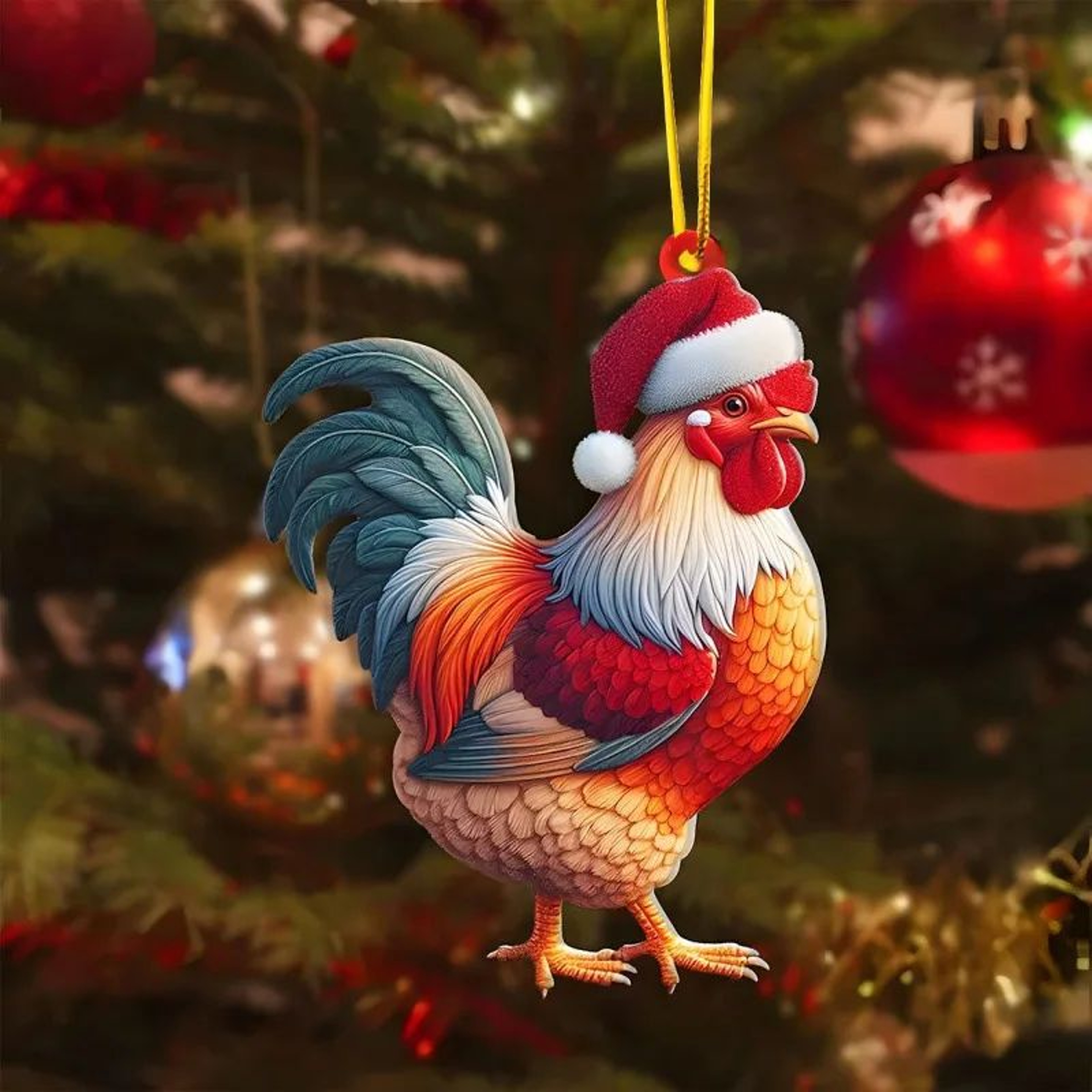 Cartoon Acrylic Christmas Tree Hanging Ornament  2D Flat Xmas Tree Pendant For Holiday Tree  Home D 16