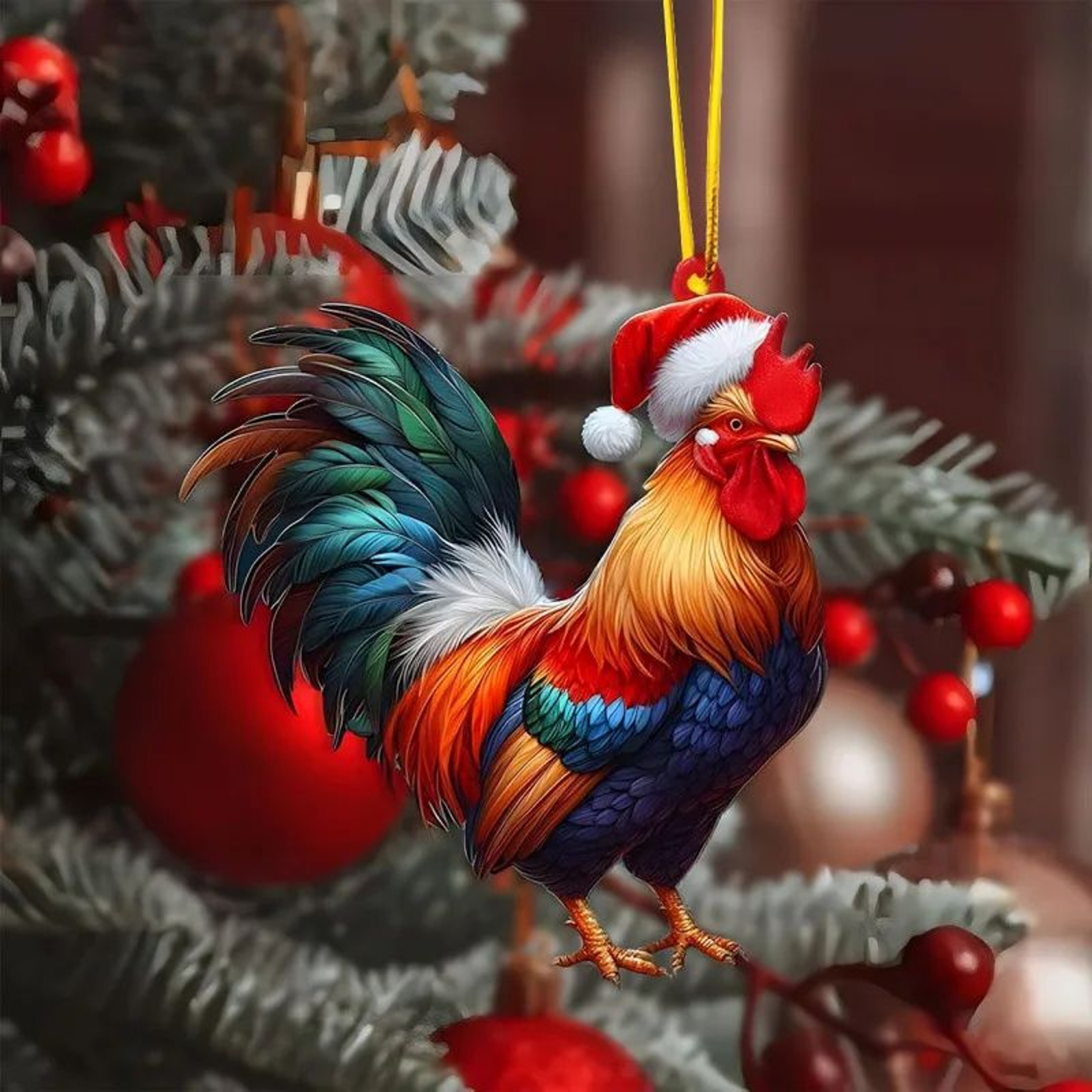 Cartoon Acrylic Christmas Tree Hanging Ornament  2D Flat Xmas Tree Pendant For Holiday Tree  Home D 17