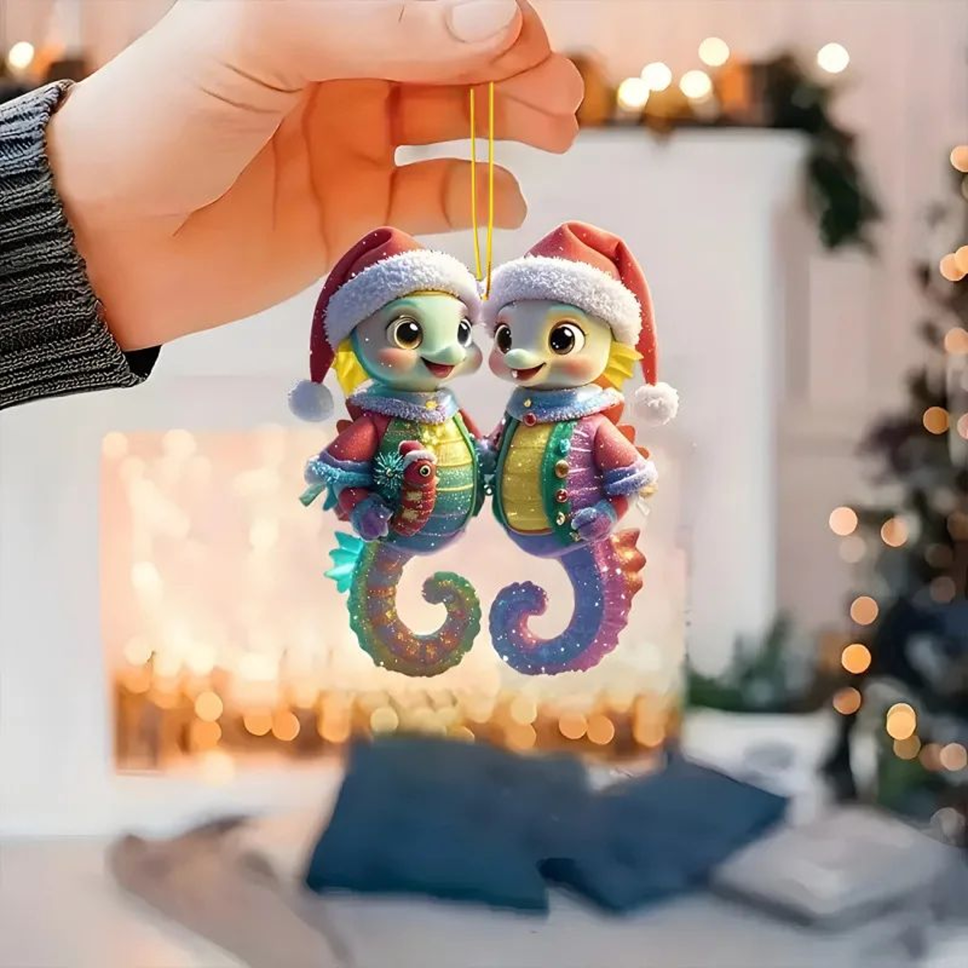 Cartoon Acrylic Christmas Tree Hanging Ornament  2D Flat Xmas Tree Pendant For Holiday Tree  Home D 18