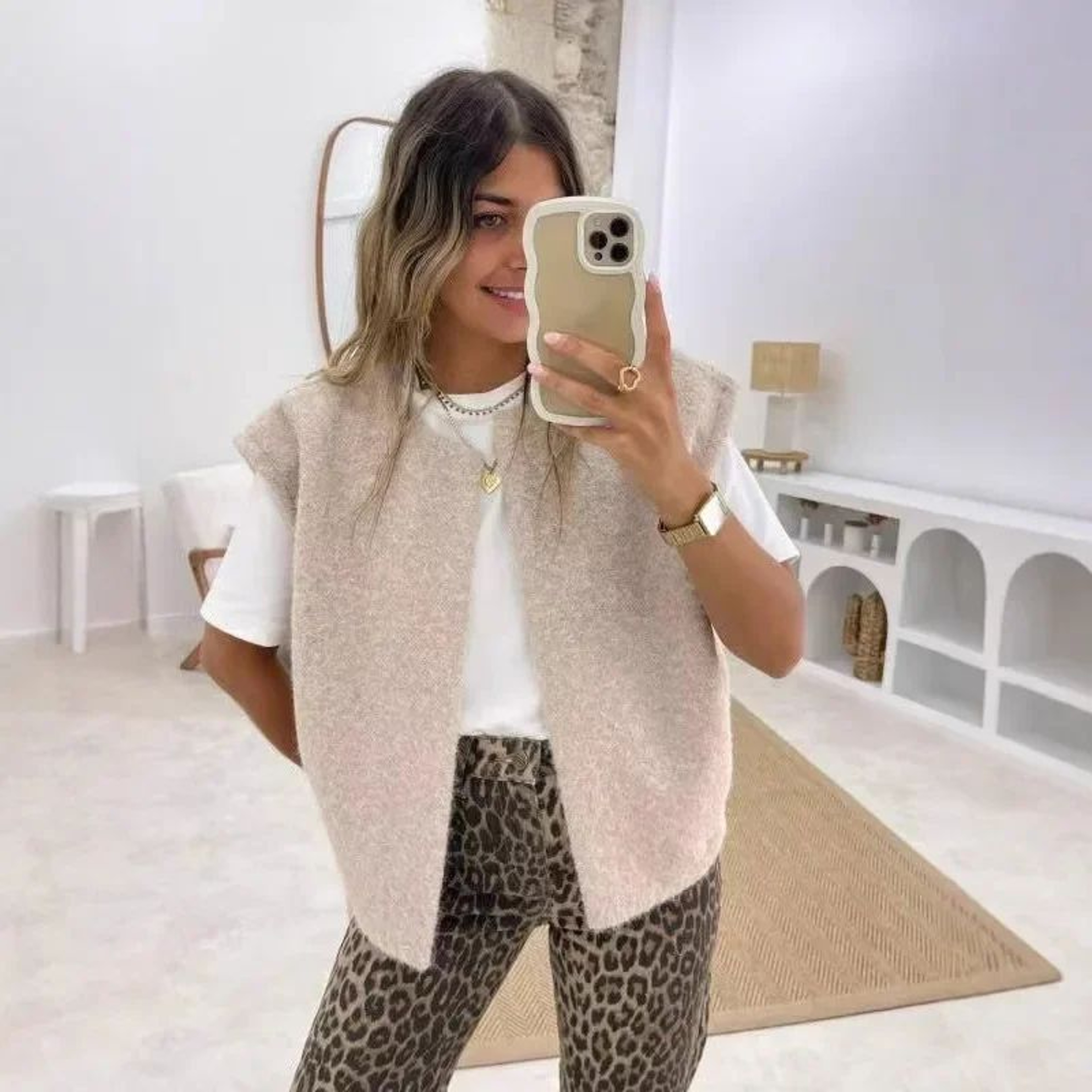 Dongdaemun Elegant DoubleSided Wool Vest  Korean VNeck HandSewn Womens Outerwear Jacket 3