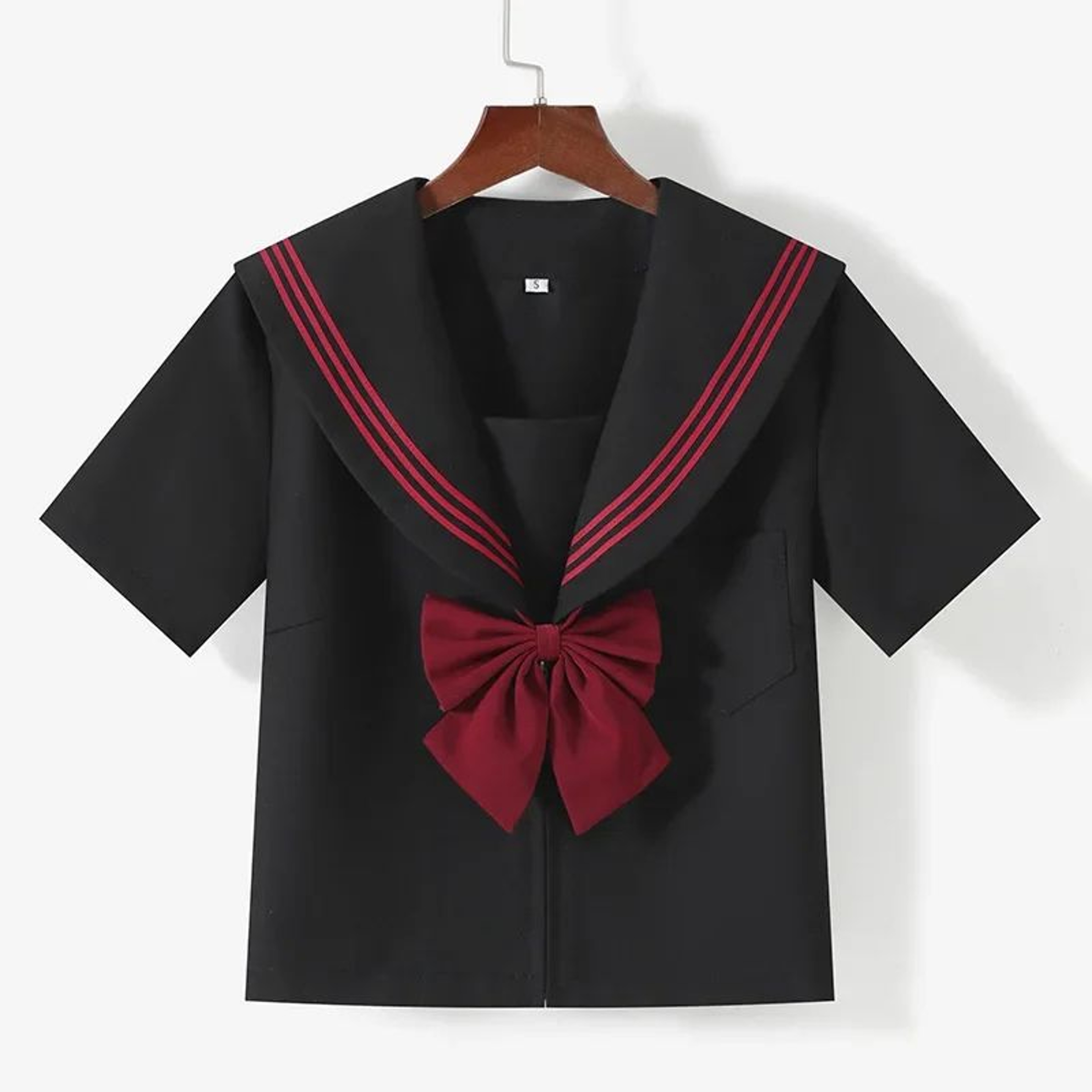 Womens Black Japanese JK Sailor School Uniform Set  Classic Anime Cosplay Student Outfit With Pleat 8