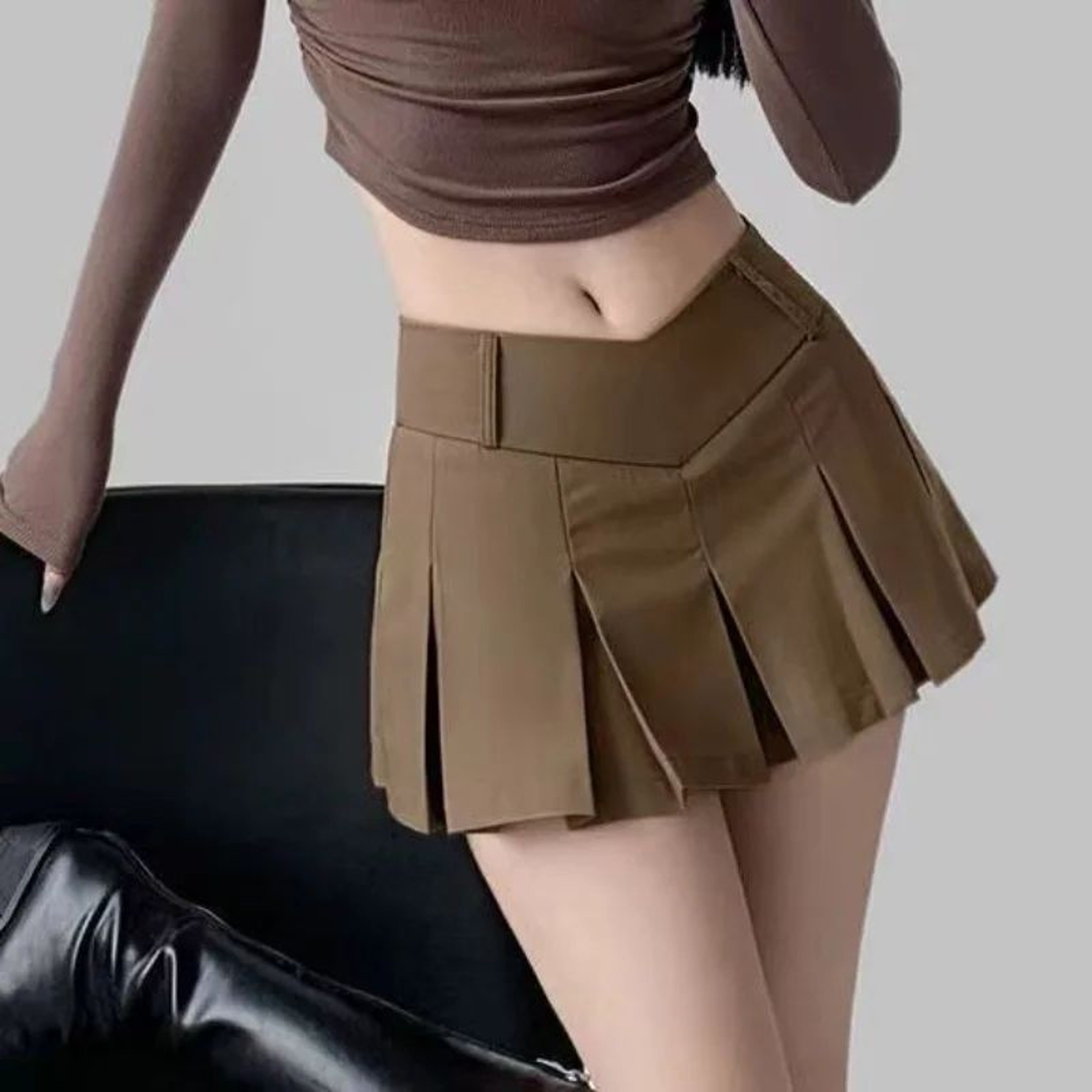 Womens High Waist Pleated Tennis Mini Skirt  Korean Style Vintage Summer Dance Skirt 8